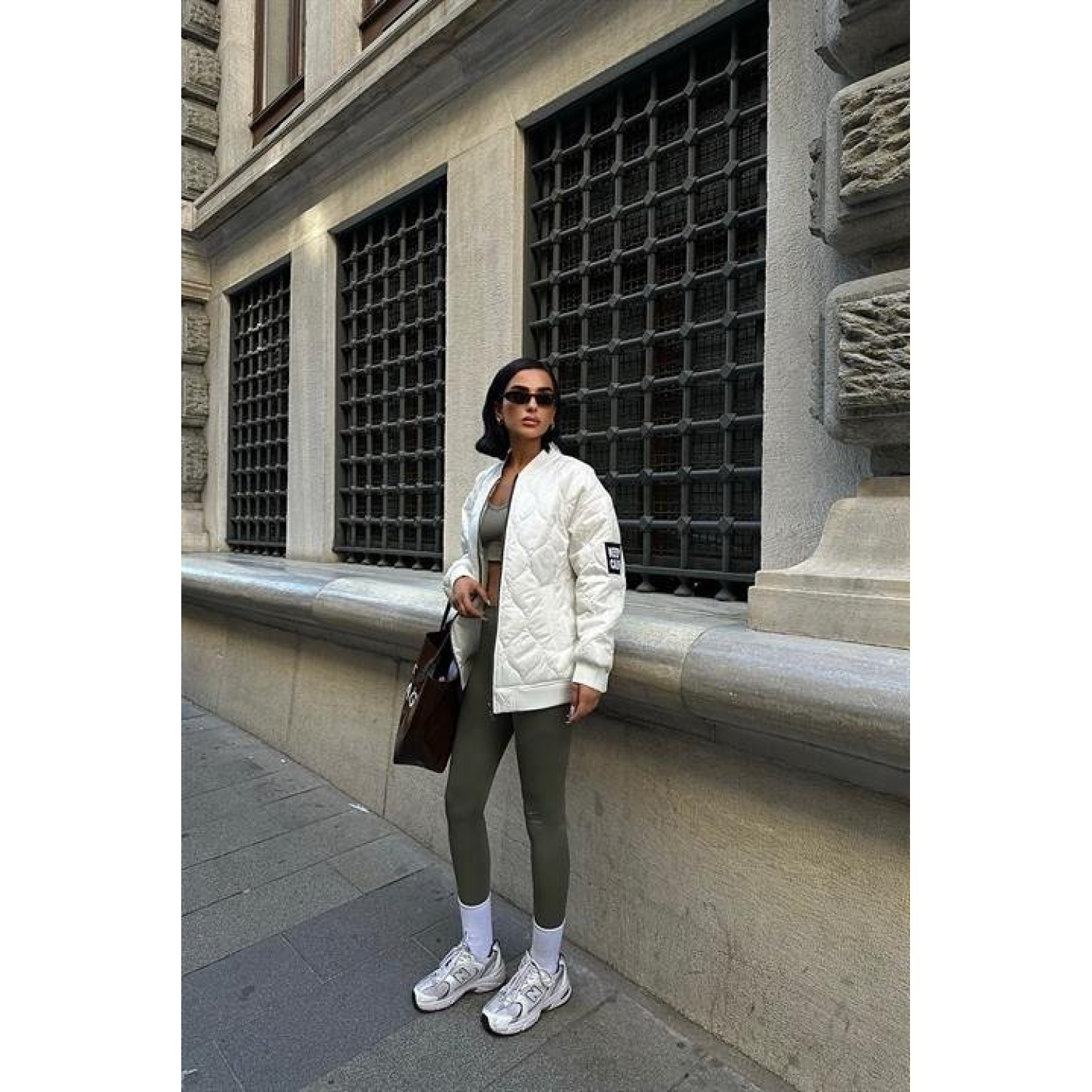 Lucky Life Kadın Oversize Kapitone Bomber Ceket