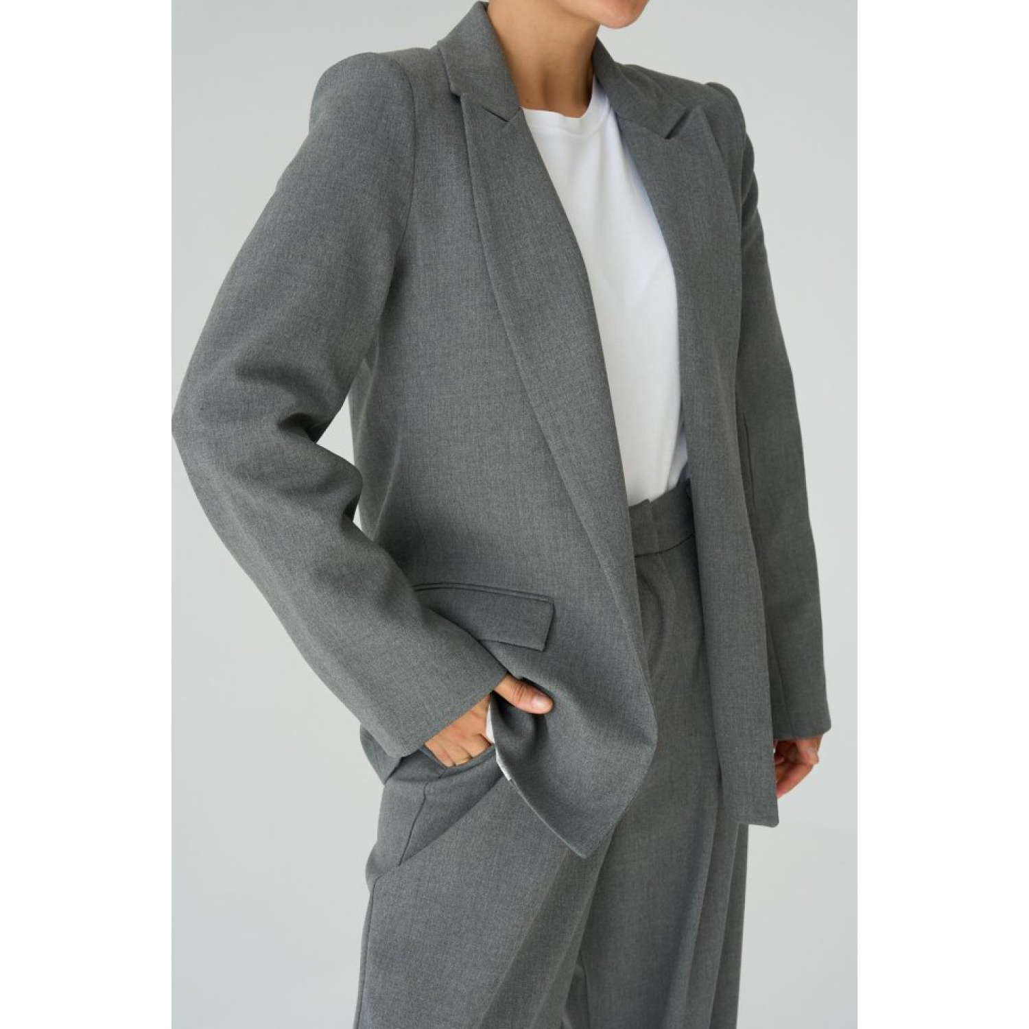 Lucky Life Kadın Astarı Çizgili Ceket - Gri Lucky Life Kadın Astarı Çizgili Ceket - Gri