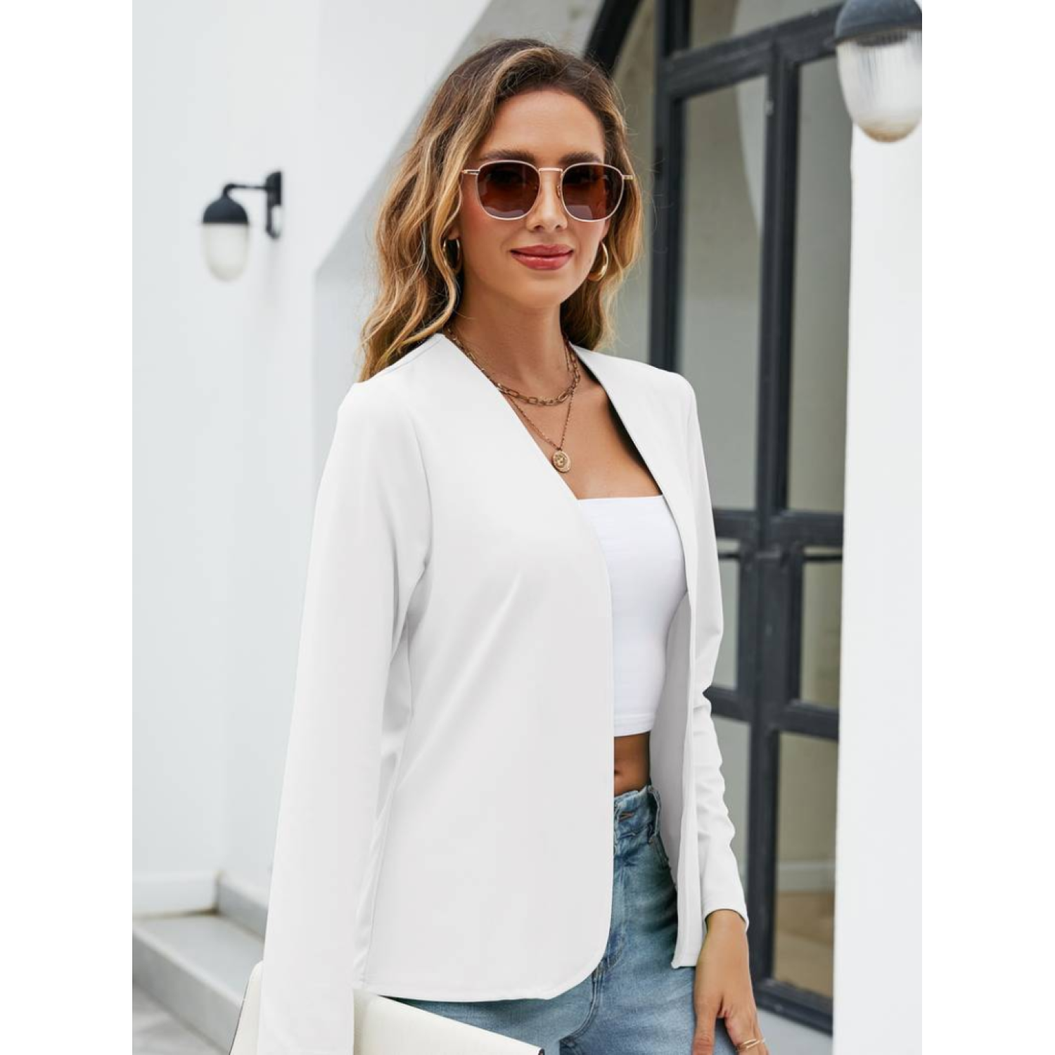 Lucky Life Kadın Uzun Kollu önü Açık Blazer Ceket