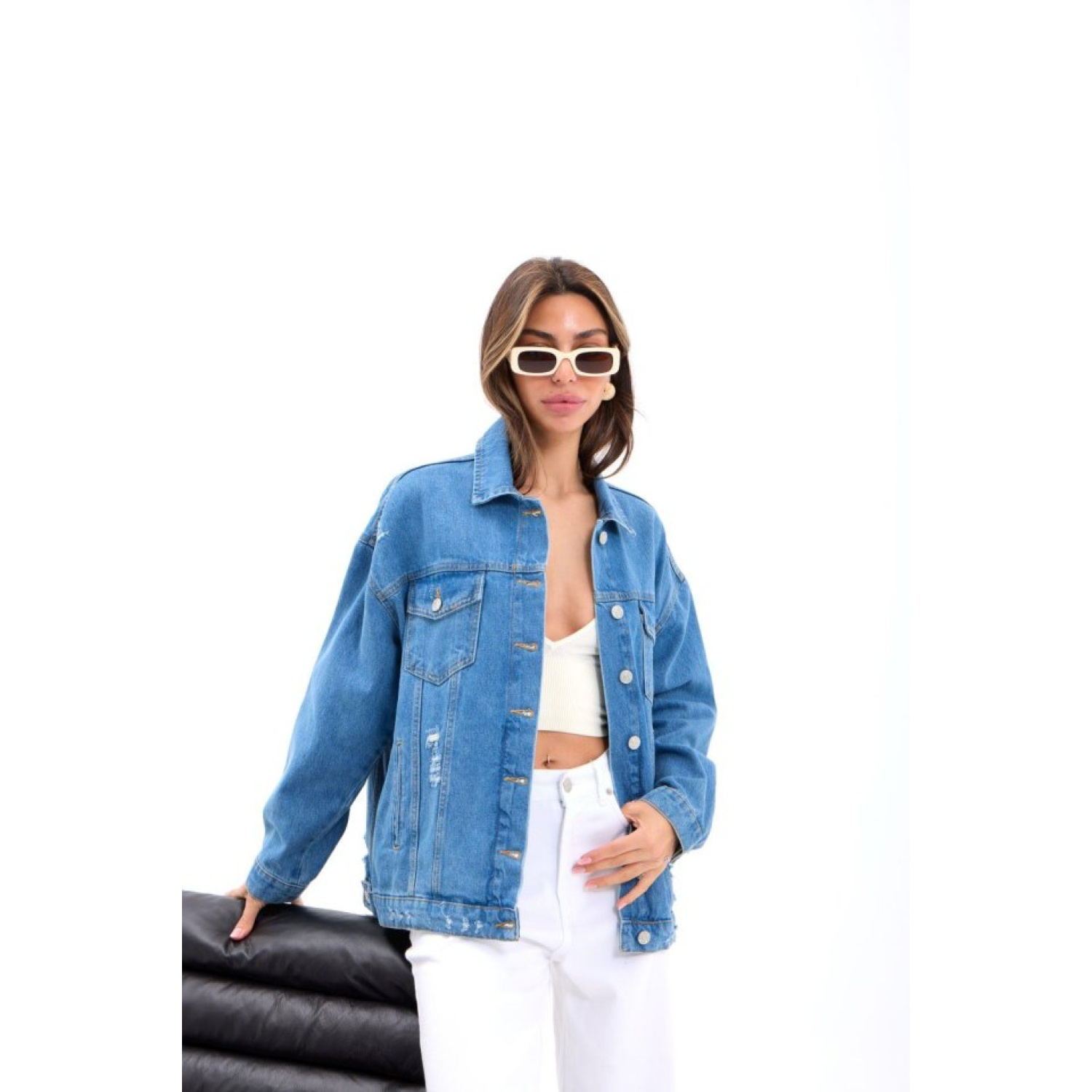 Lucky Life Kadın Uzun Tek Omuzlu Açık Salaş Triko Bluz