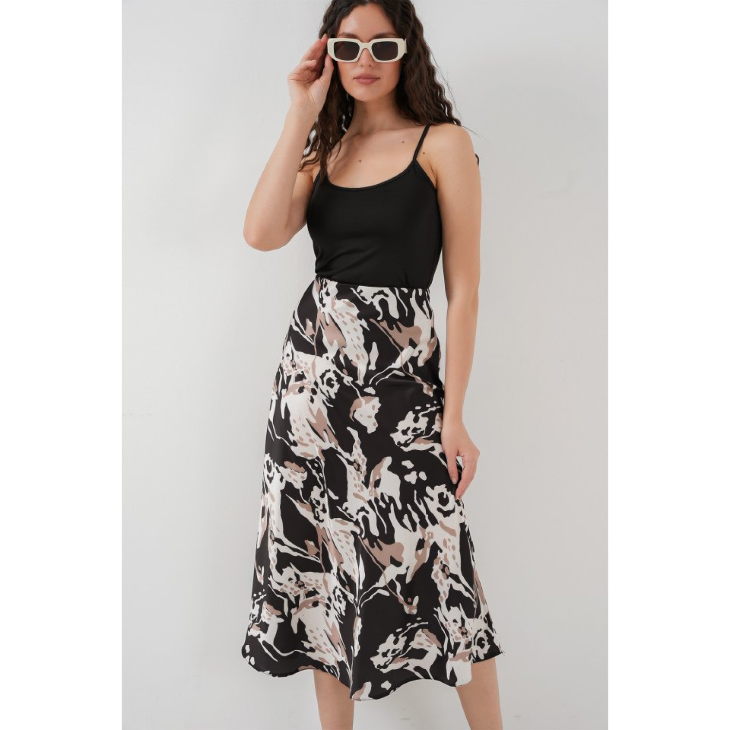 Lucky Life Kadın Saten Etek - Y.Bej