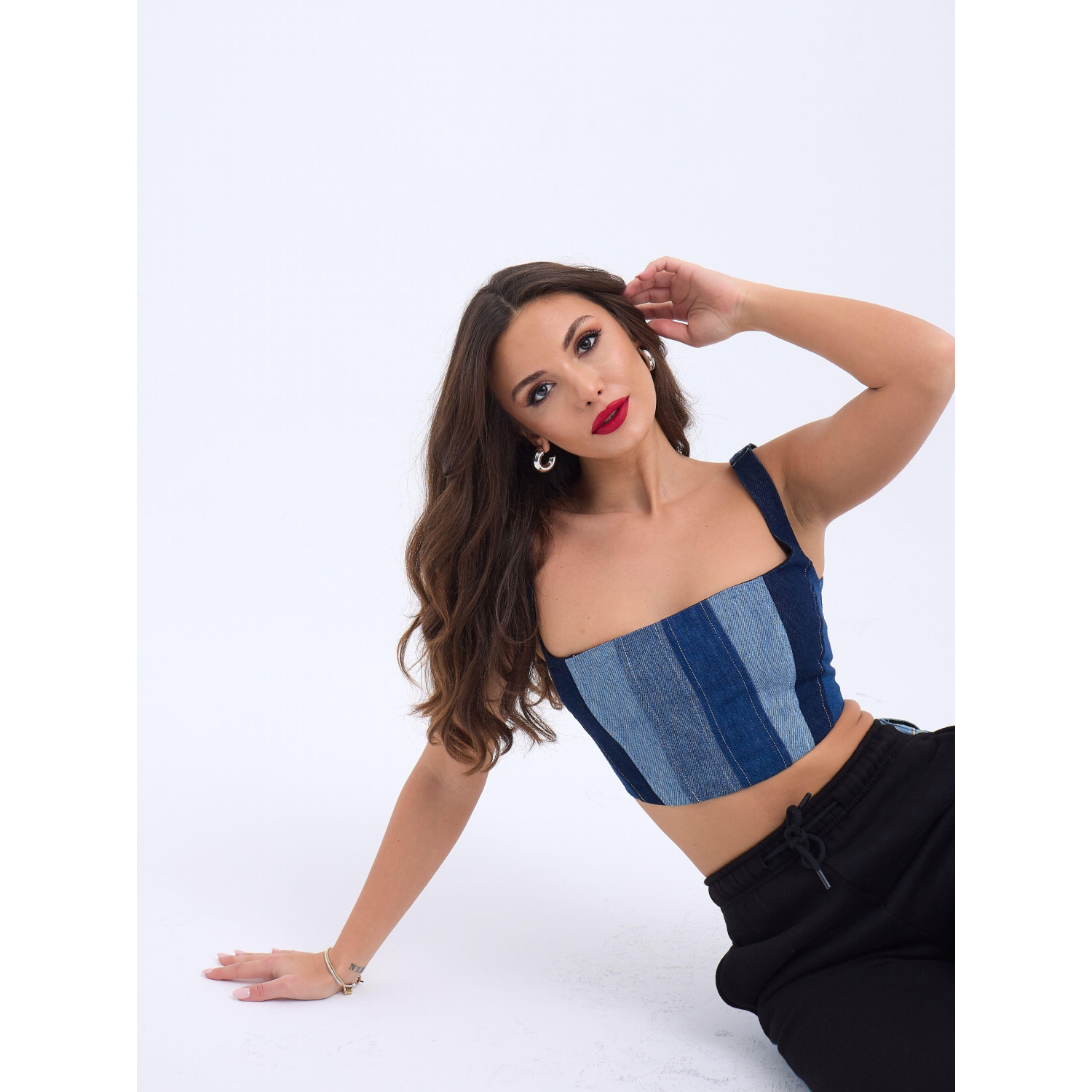 Lucky Life Kadın 9 KOT CROP-MAVİ
