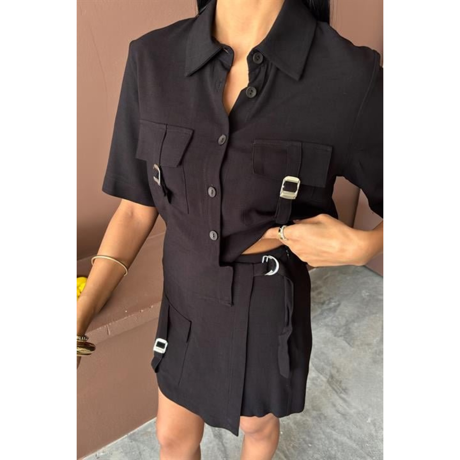 Lucky Life Kadın Gömlek Şort Etek Viscon Lucky Life Kadın Keten T