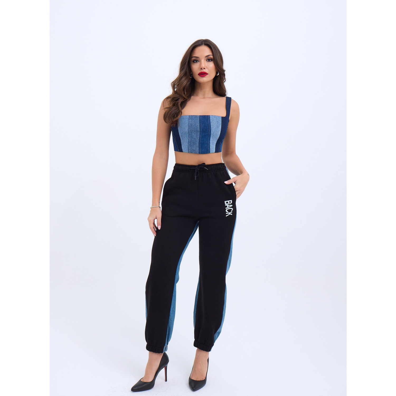 Lucky Life Kadın 9 KOT CROP-MAVİ