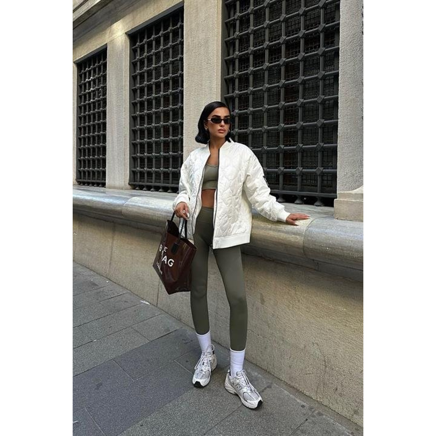 Lucky Life Kadın Oversize Kapitone Bomber Ceket