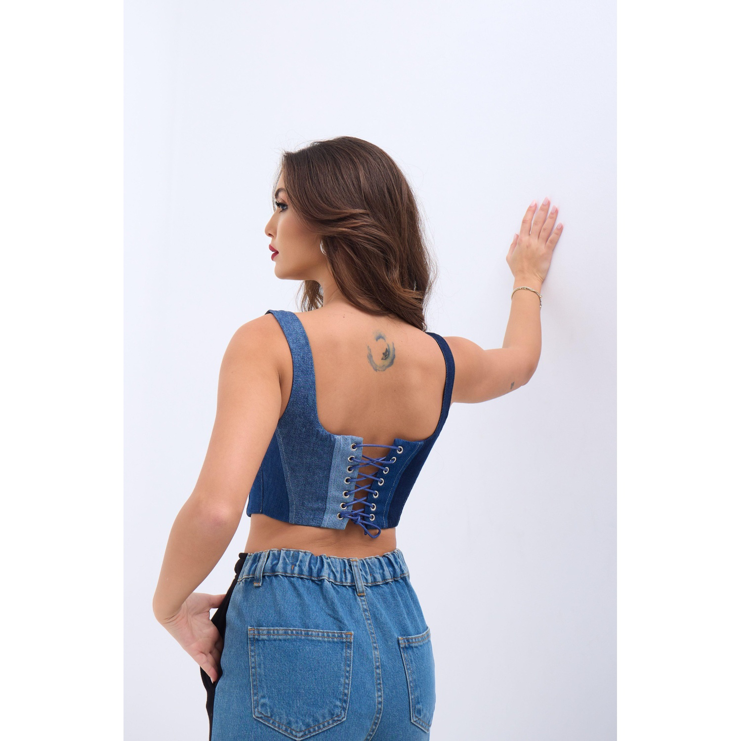 Lucky Life Kadın 9 KOT CROP-MAVİ