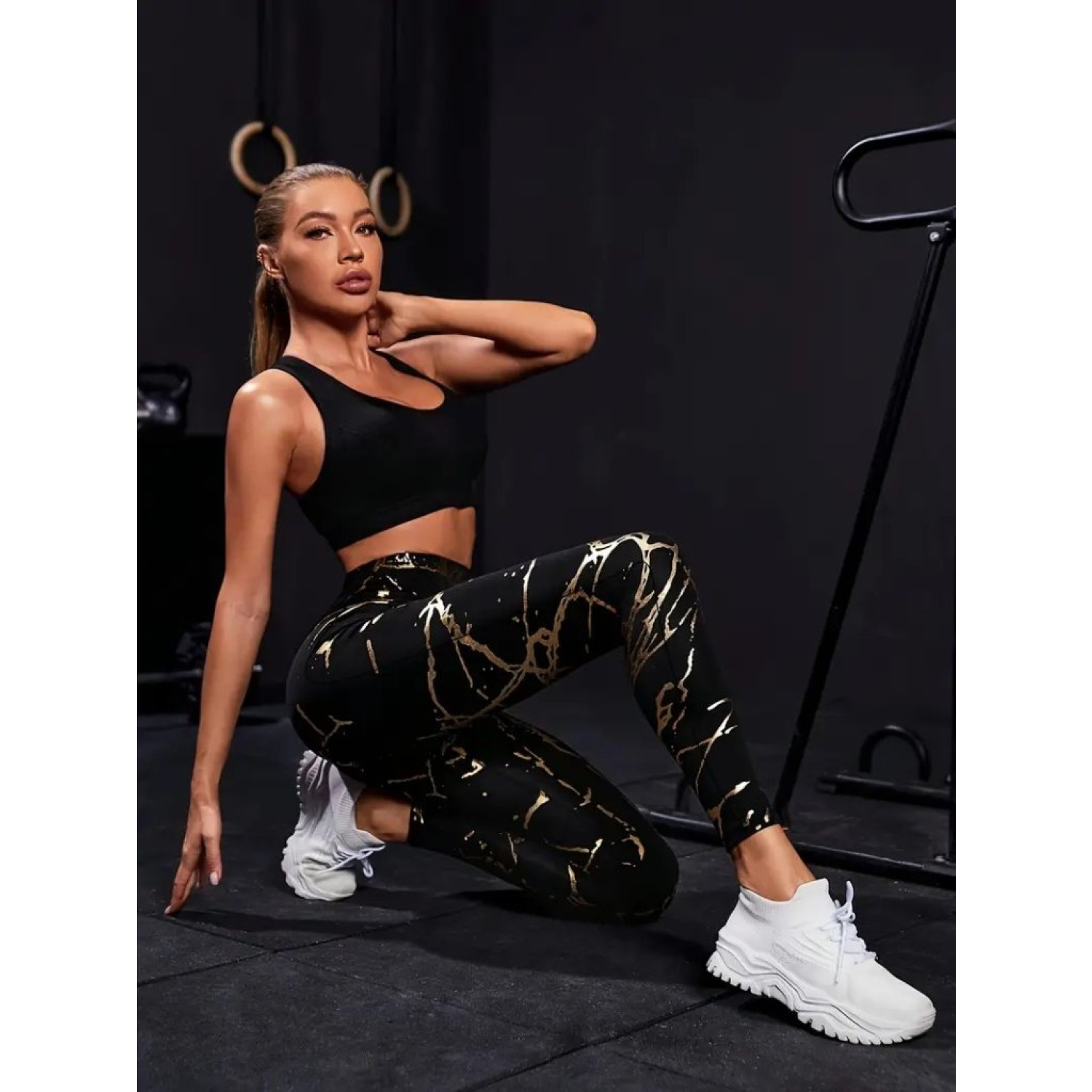 Lucky Life Kadın Yüksek Bel Desenli Spor Tayt