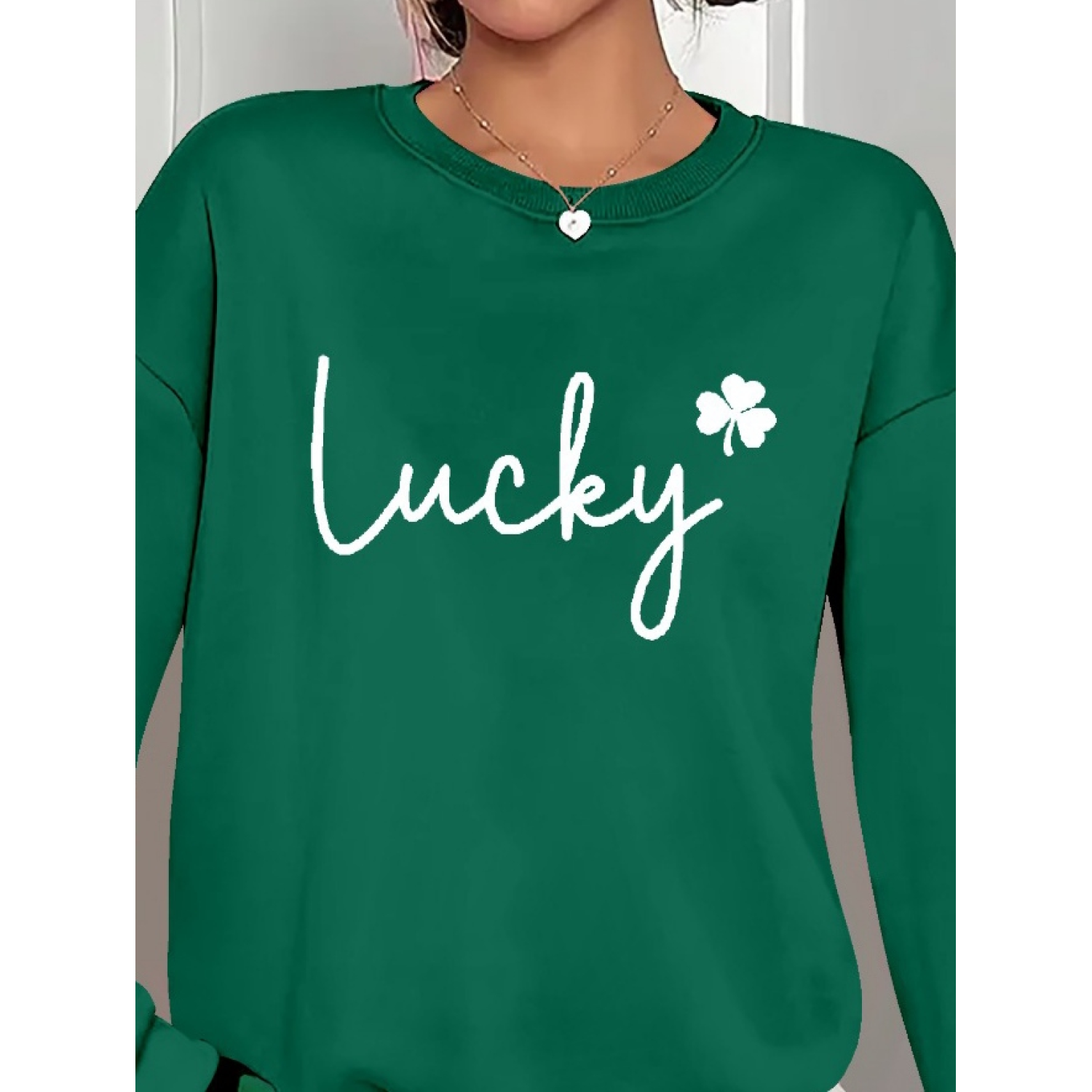 Lucky Life Kadın Uzun Kollu Bisiklet Yaka Viskon Iki Iplik Bluz