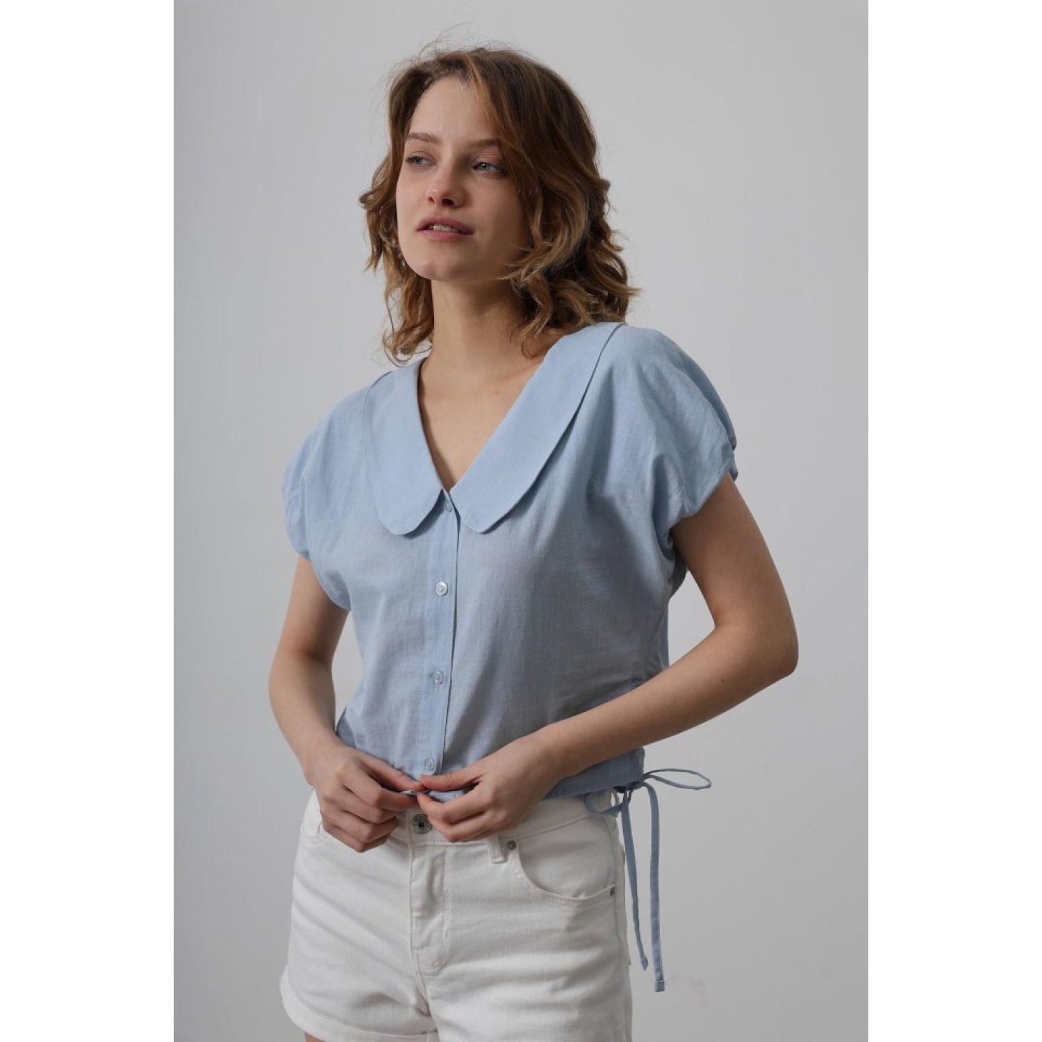 Lucky Life Kadın Bebe Yaka Yanları Bağlamalı Bluz - Lucky Life Ka