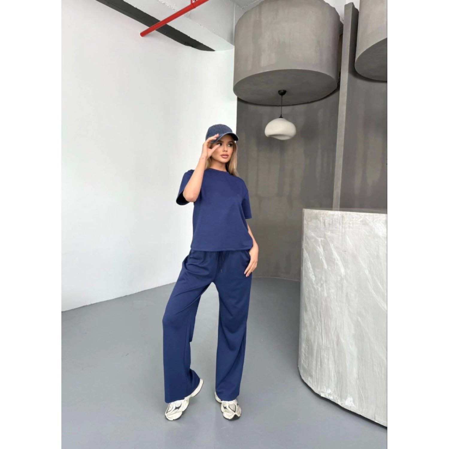 Lucky Life Kadın Yumuşak Dokulu Kumaş Kısa Kollu Bluz Rahat Panta