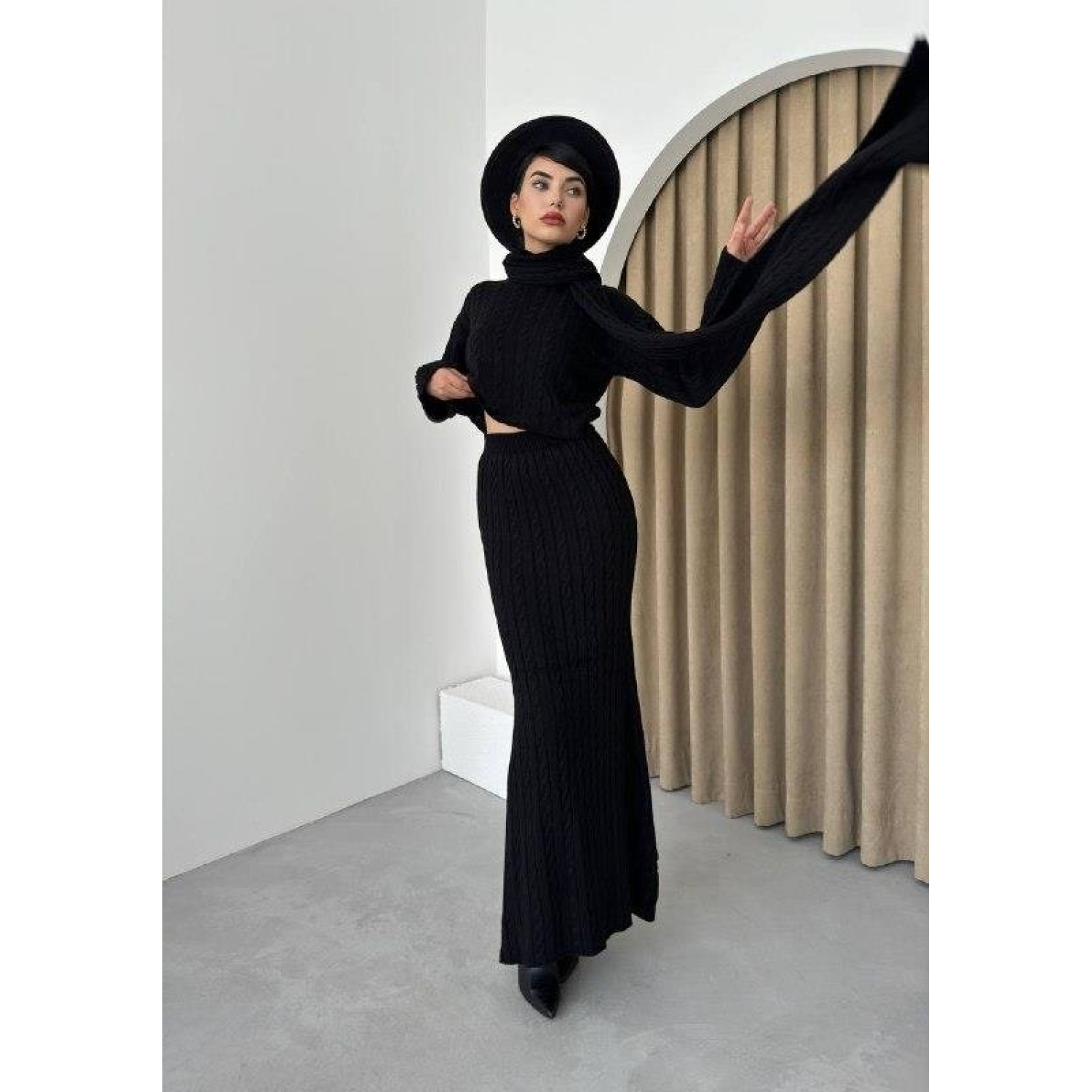 Lucky Life Kadın Şallı Triko Takım Lucky Life Kadın Şallı Triko Takım