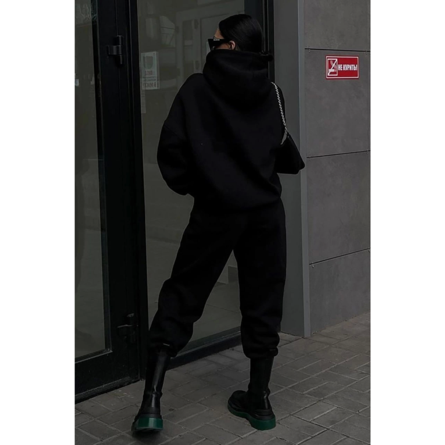 Lucky Life Kadın Oversize Kapşonlu Üç İplik Baskılı Eşofman Takım