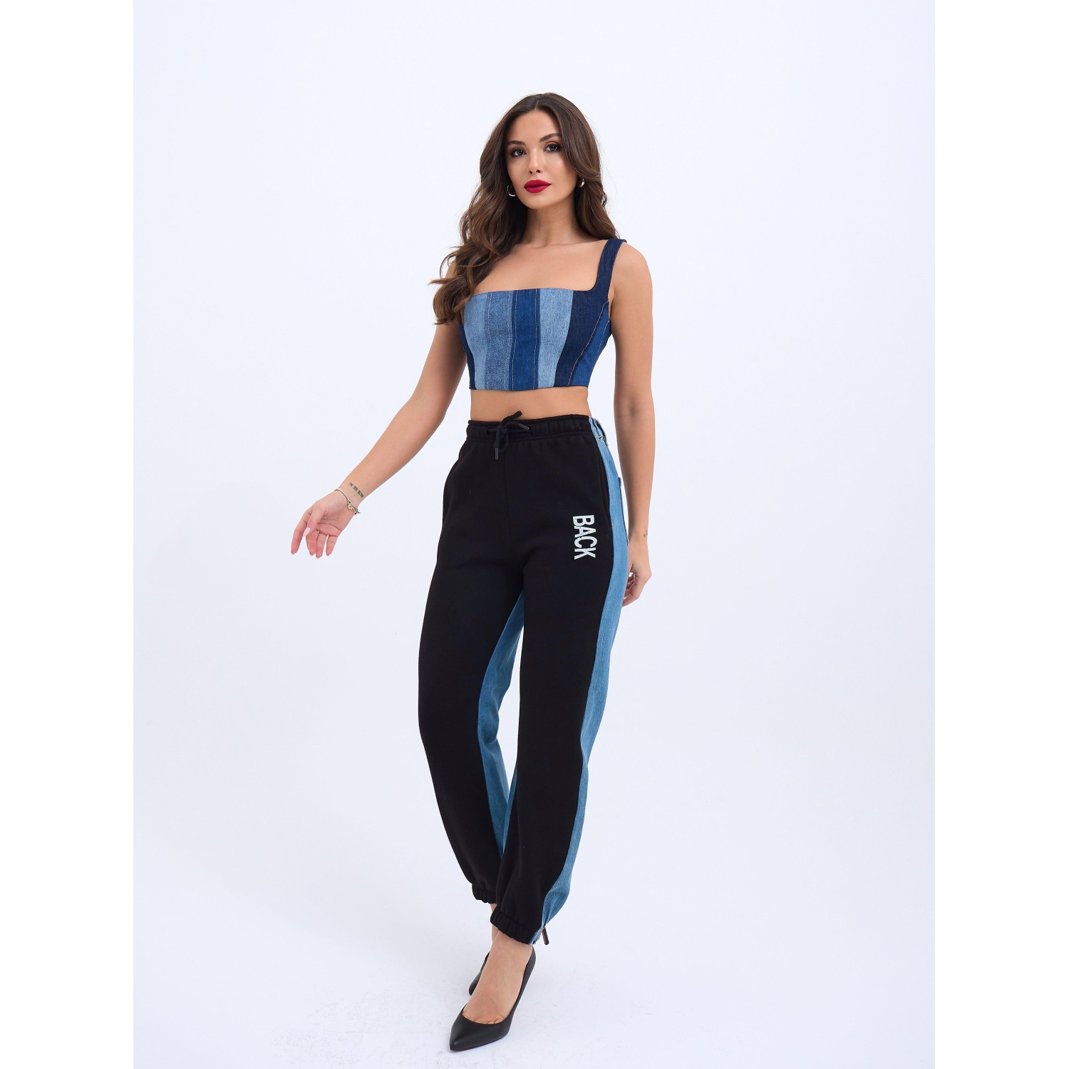 Lucky Life Kadın 9 KOT CROP-MAVİ
