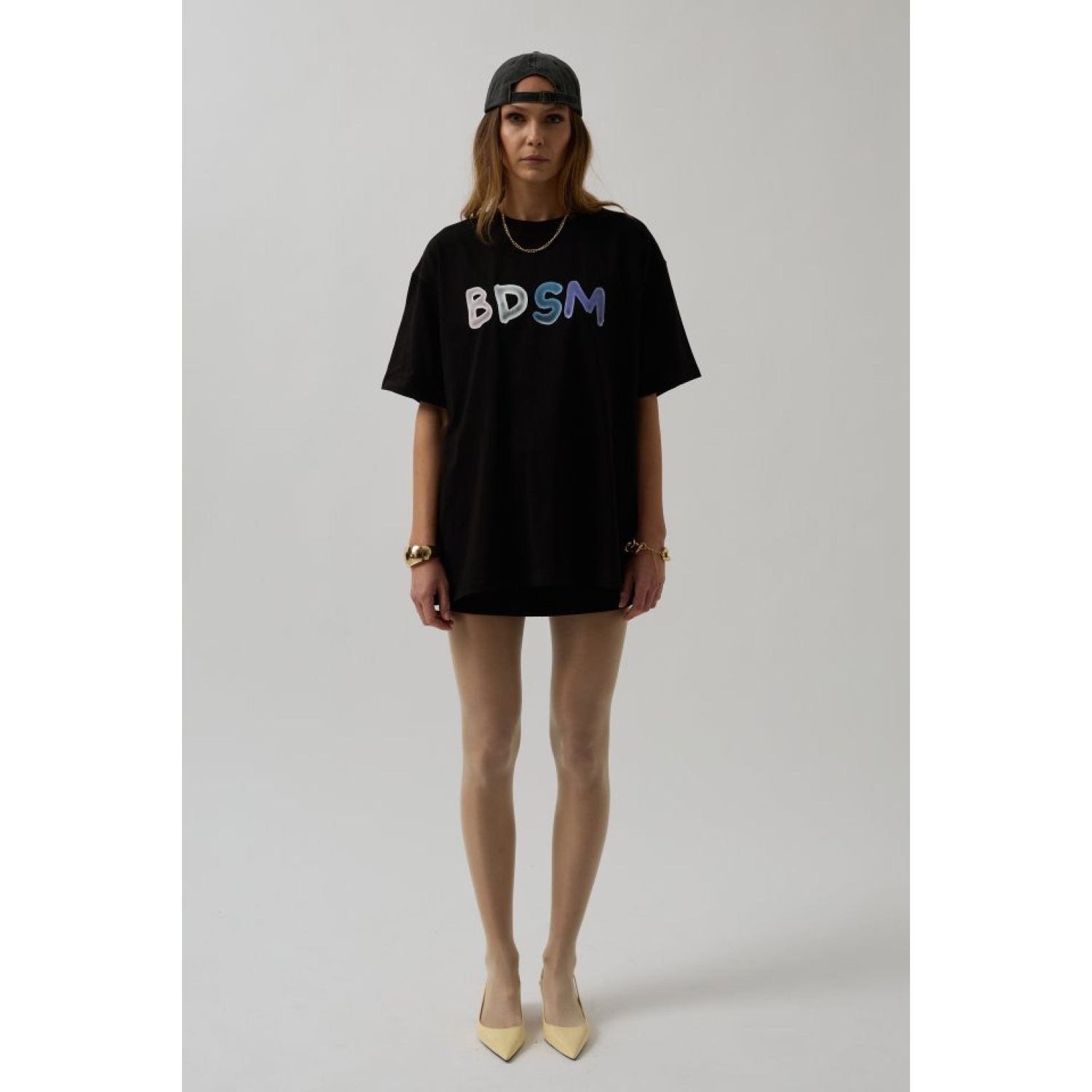 Lucky Life Kadın Sırt Ve Ön Baskılı Oversize T-Shirt