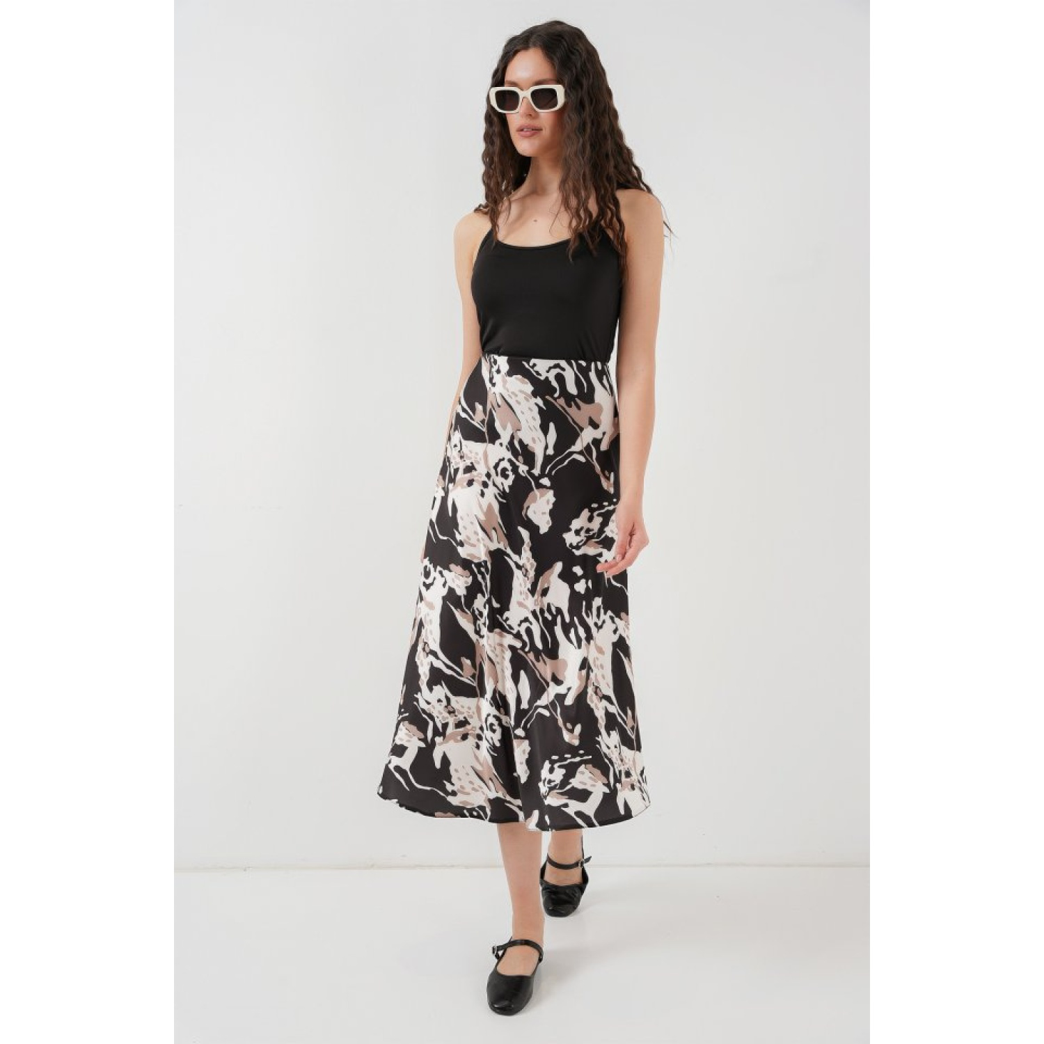 Lucky Life Kadın Saten Etek - Y.Bej