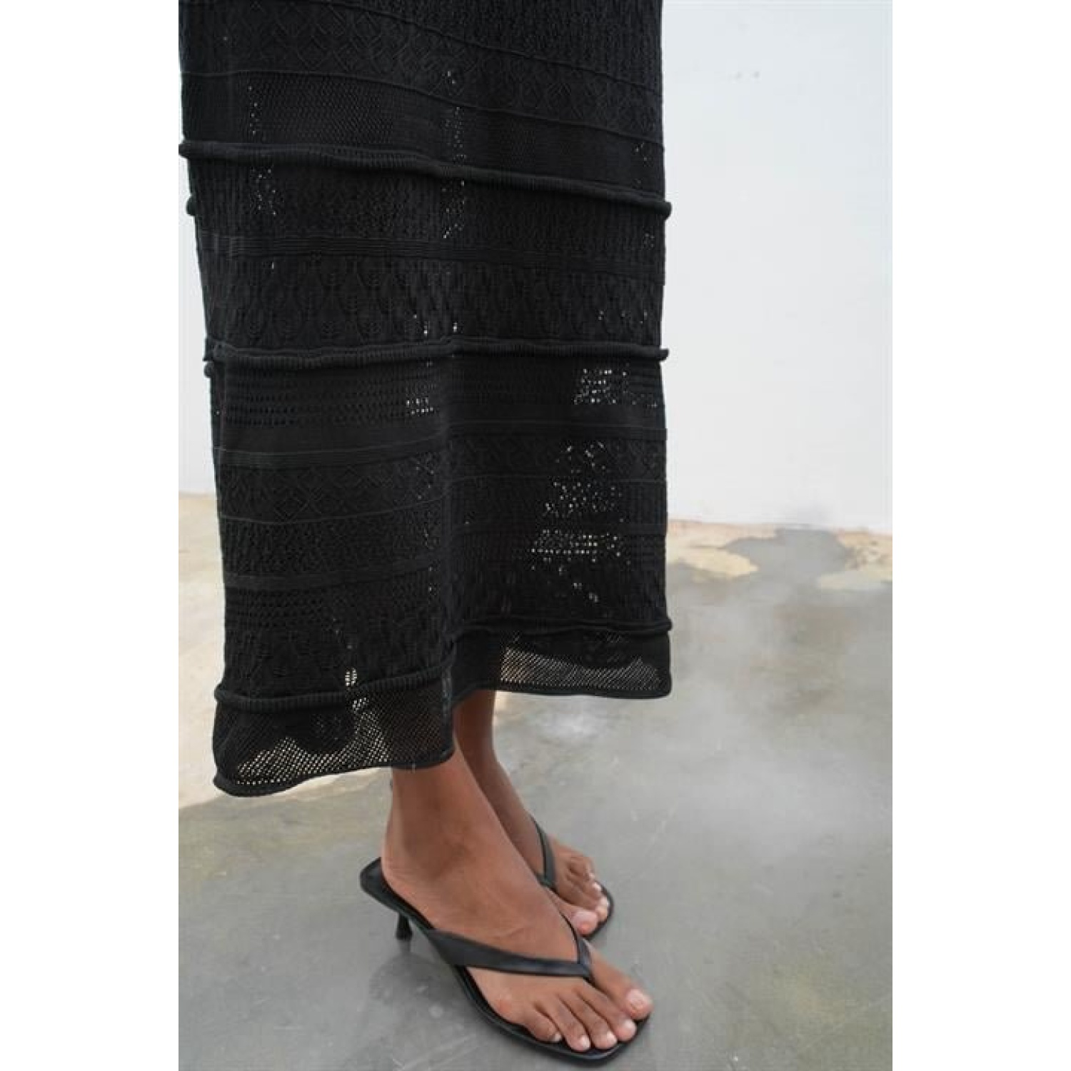 Lucky Life Kadın Maxi Fırfır Detaylı Örme Elbise Lucky Life Kadın Maxi Fırfır Detaylı Örme Elbise