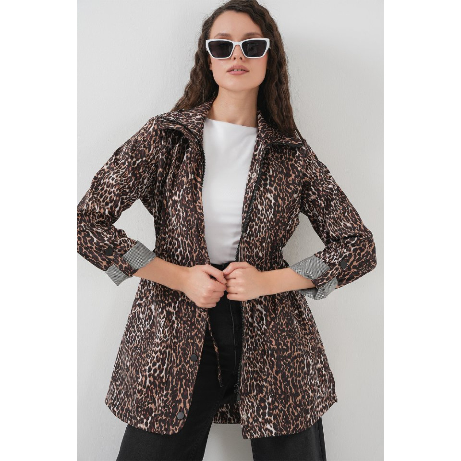 Lucky Life Kadın Beli Büzgülü Trençkot - E. Kahve