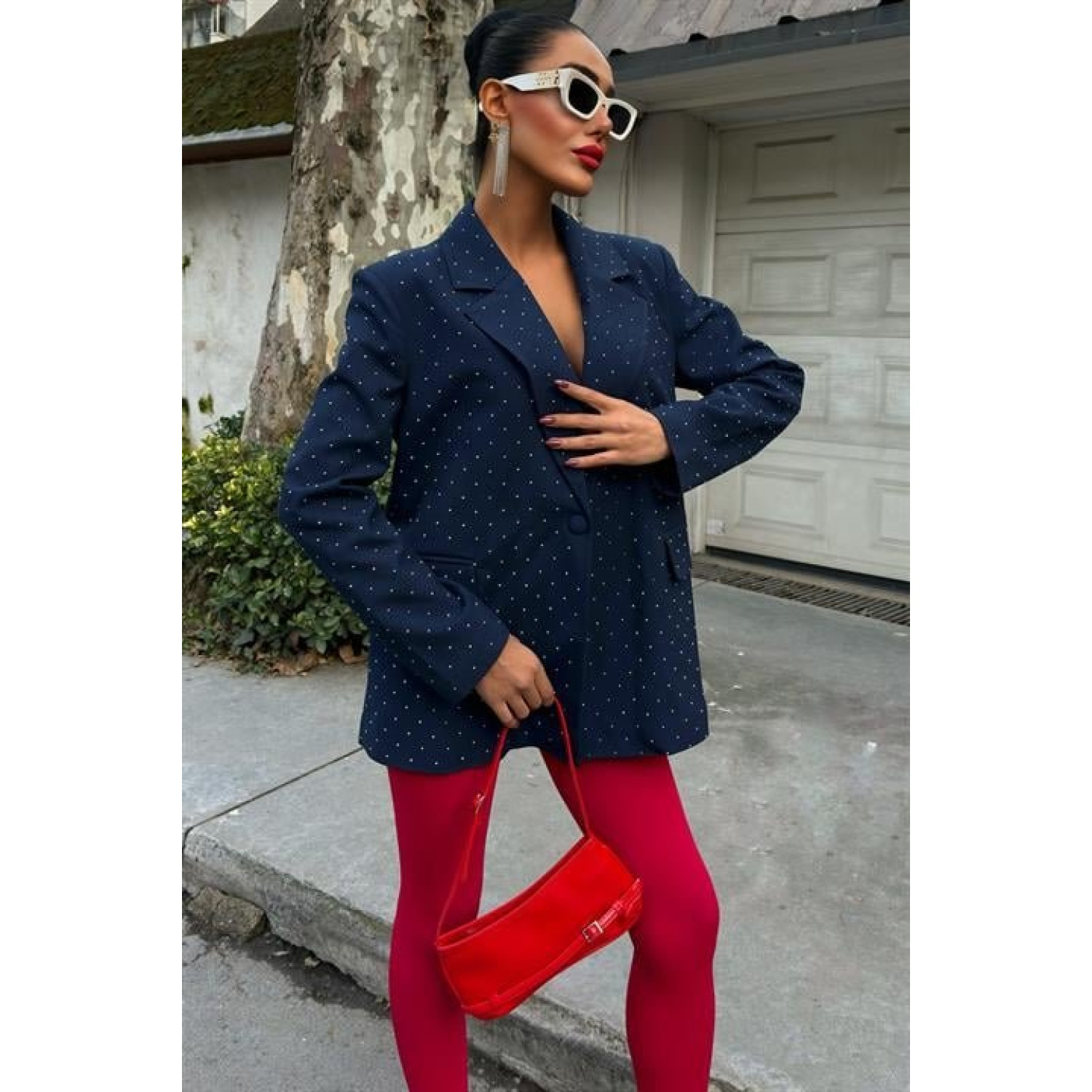 Lucky Life Kadın Taş Detaylı Lucky Life Kadın Premium Blazer Ceke