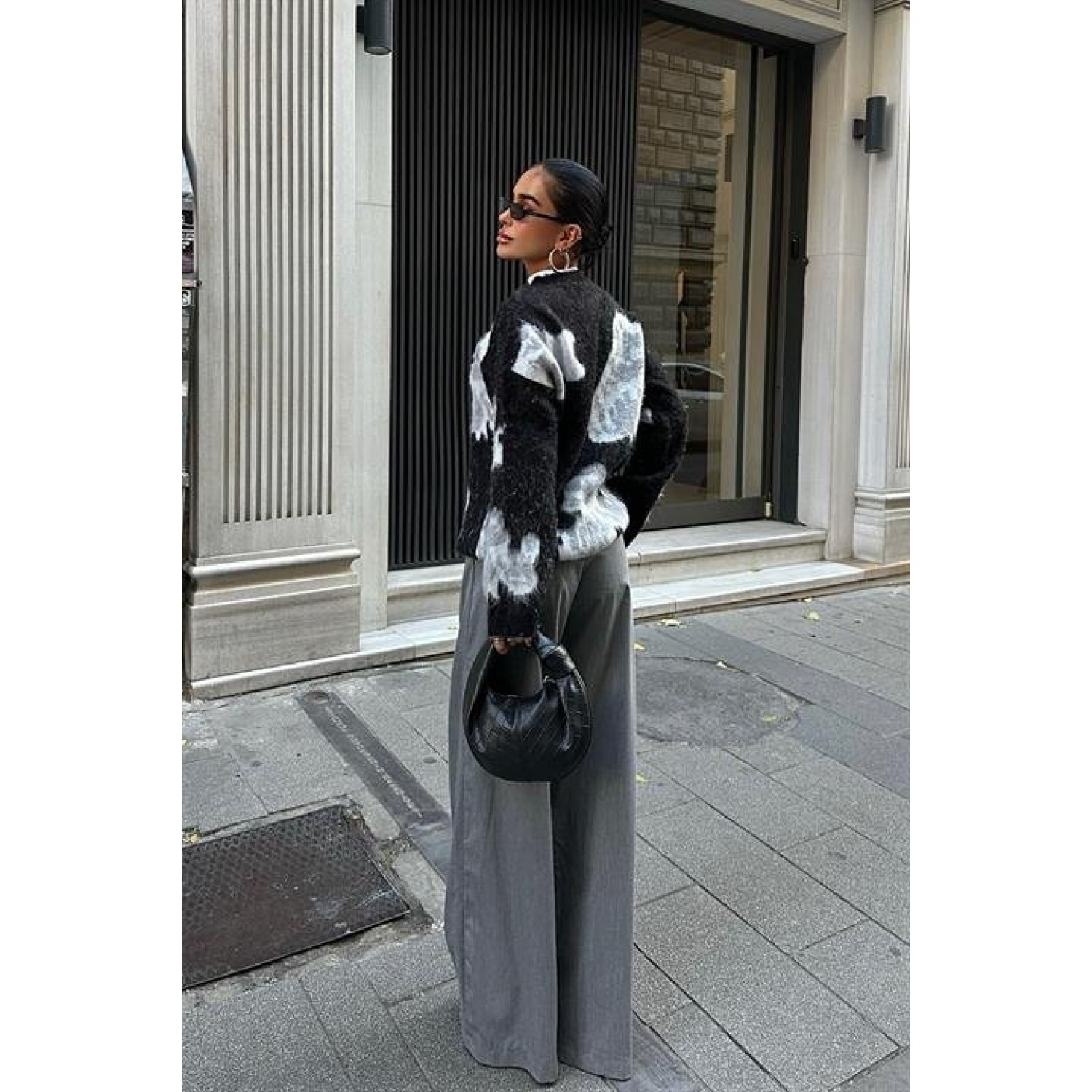 Lucky Life Kadın Desenli Şardonlu Kazak