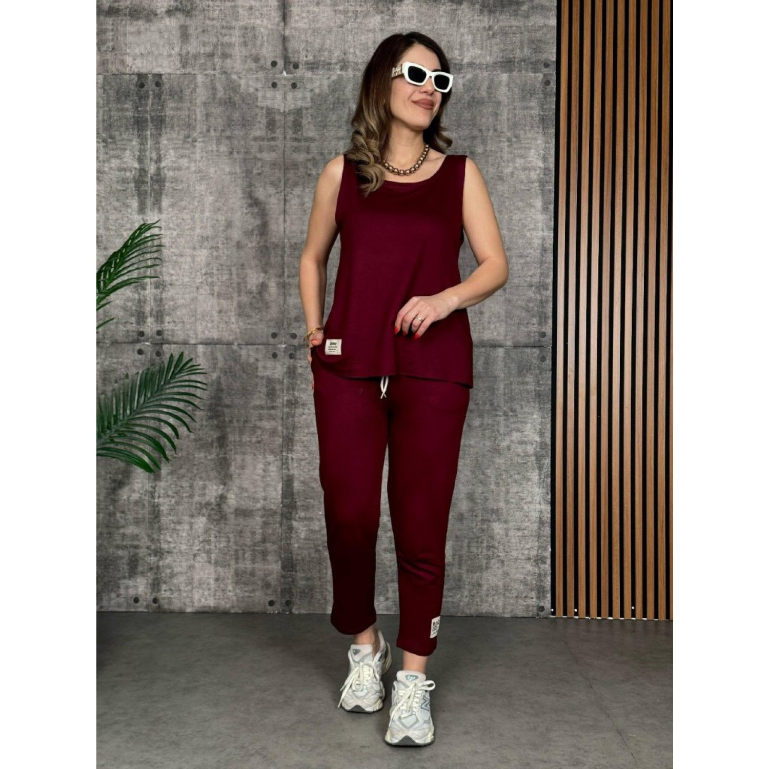 Lucky Life Kadın Askılı Yuvarlak Yaka Viskon Iki Iplik Bluz Ve Eş