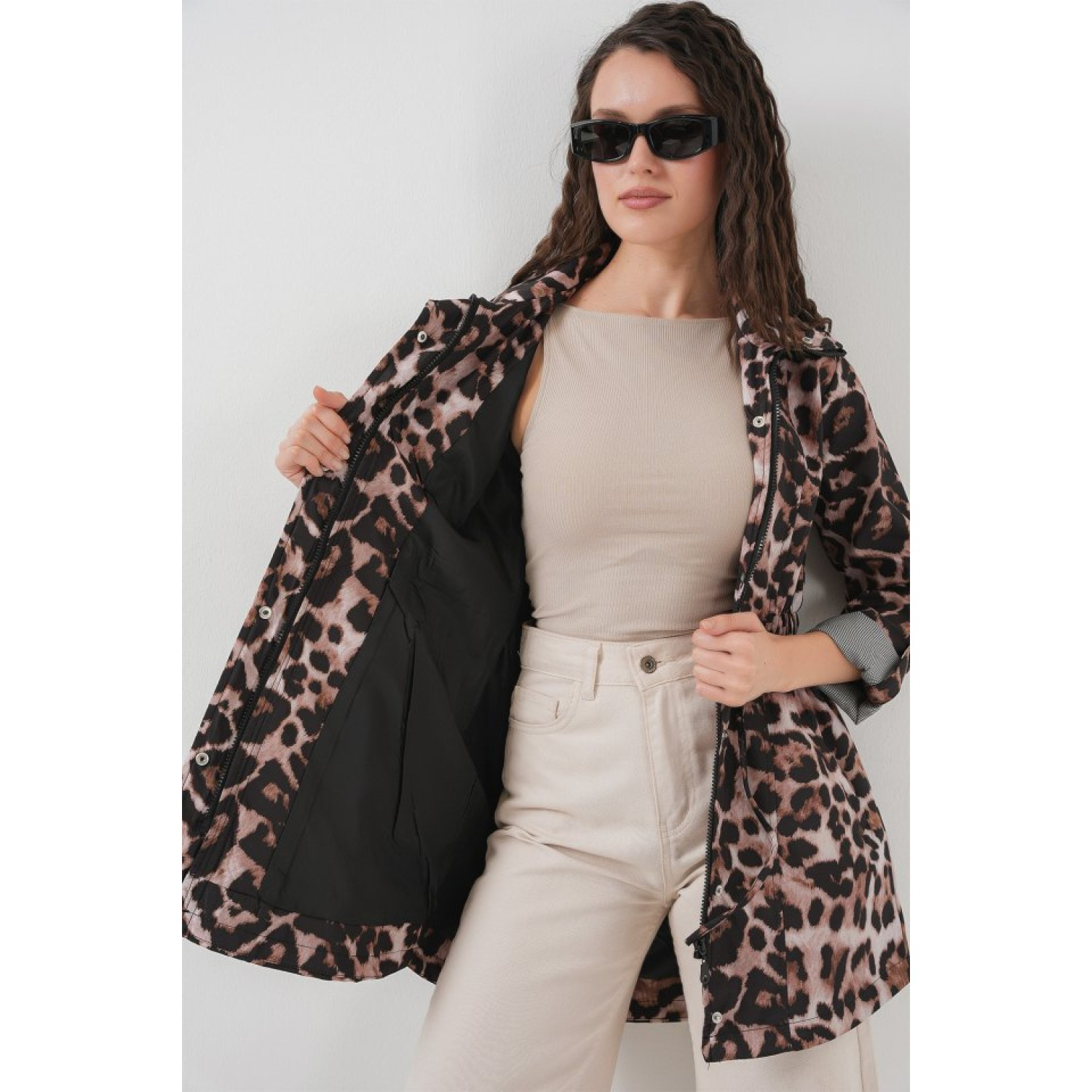 Lucky Life Kadın Beli Büzgülü Trençkot - D.Kahve