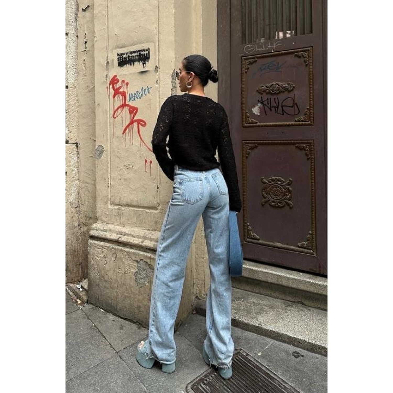 Lucky Life Kadın Kroşe  Bisiklet Yaka Kazak