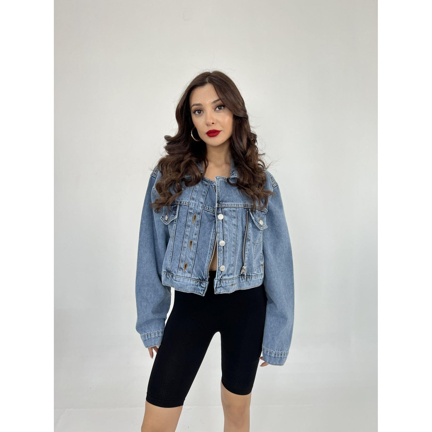Lucky Life Kadın 925 KOT CEKET-MAVİ