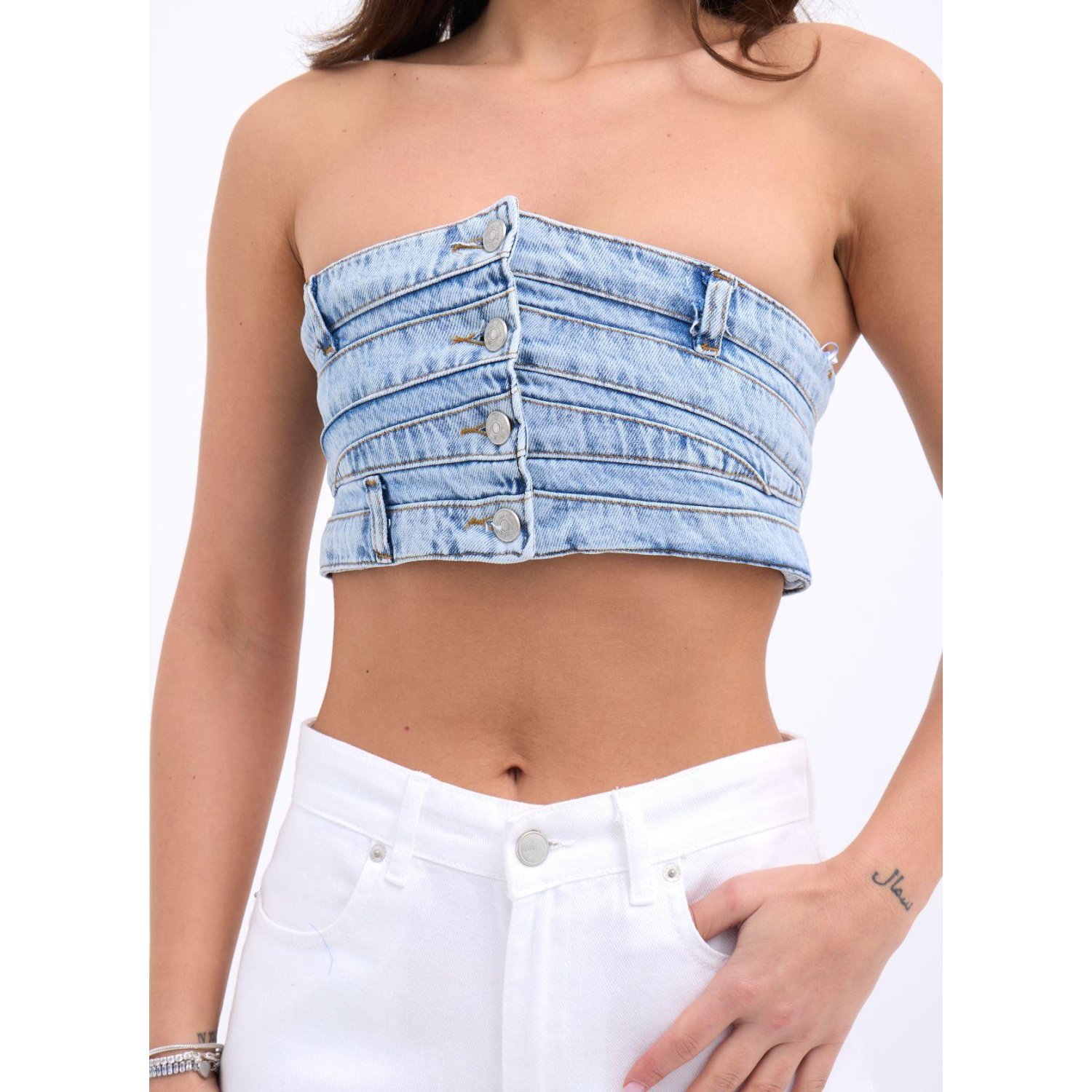 Lucky Life Kadın 17 KOT CROP-MAVİ