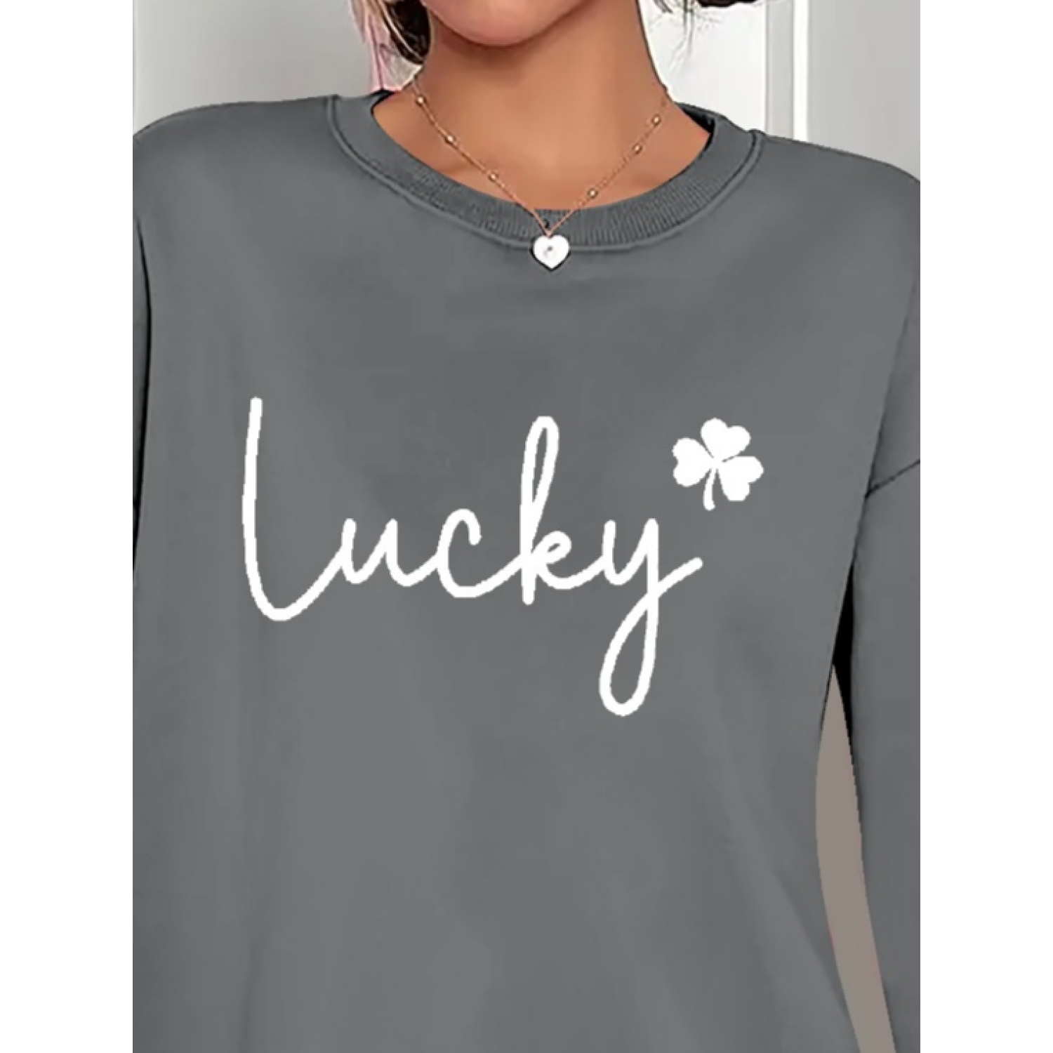 Lucky Life Kadın Uzun Kollu Bisiklet Yaka Viskon Iki Iplik Bluz