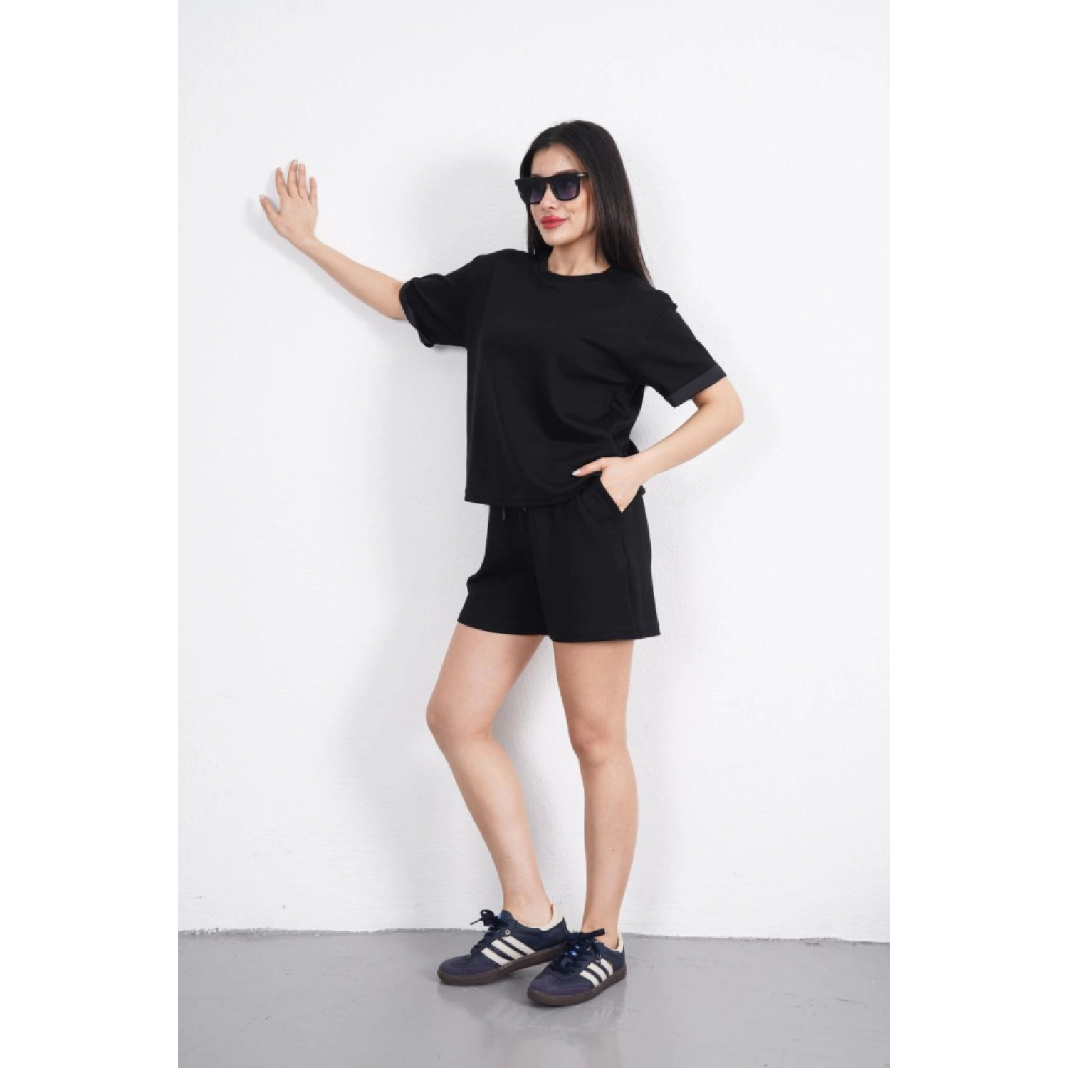 Lucky Life Kadın Yumuşak Dokulu Kumaş Bisiklet Yaka T-shirt Kısa Lucky Life Kadın Yumuşak Dokulu Kumaş Bisiklet Yaka T-shirt Kısa