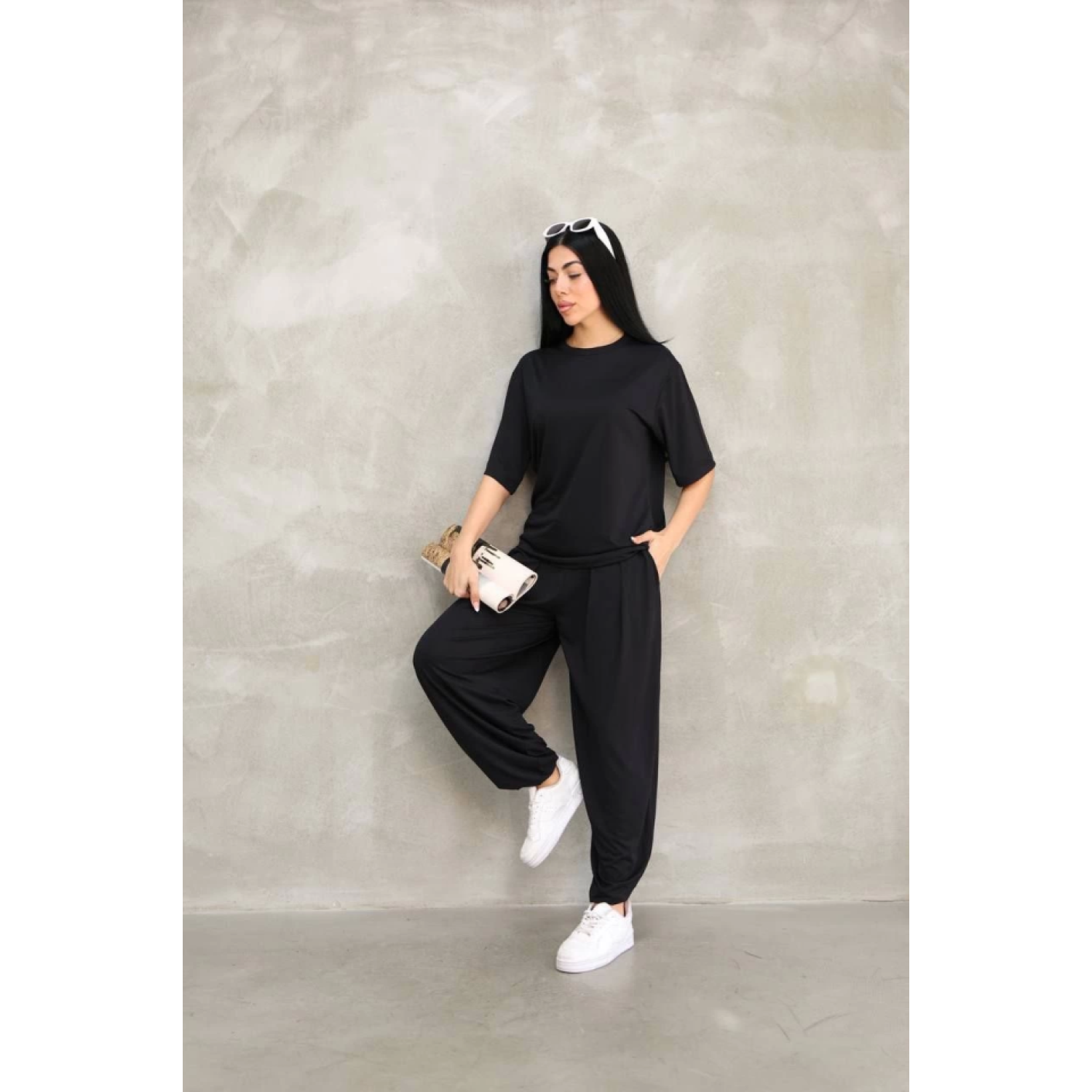 Lucky Life Kadın Modal Yumuşak Dokulu Kumaş Oversize Bisiklet Yak