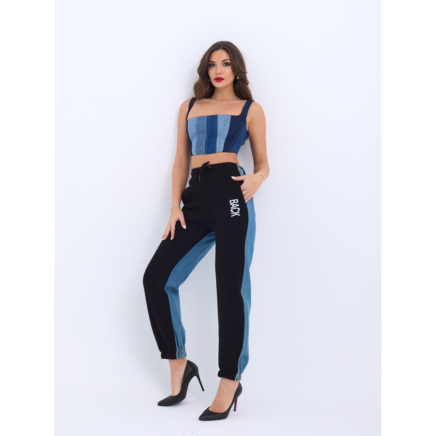 Lucky Life Kadın 9 KOT CROP-MAVİ