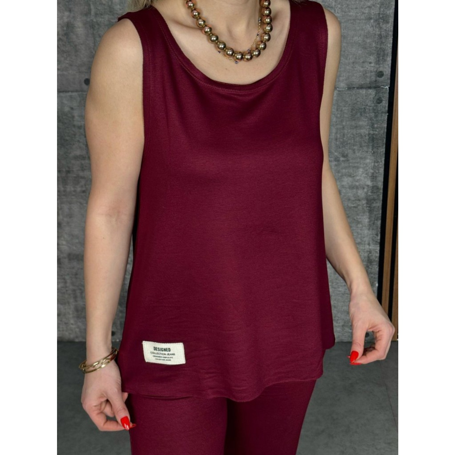 Lucky Life Kadın Askılı Yuvarlak Yaka Viskon Iki Iplik Bluz Ve Eş