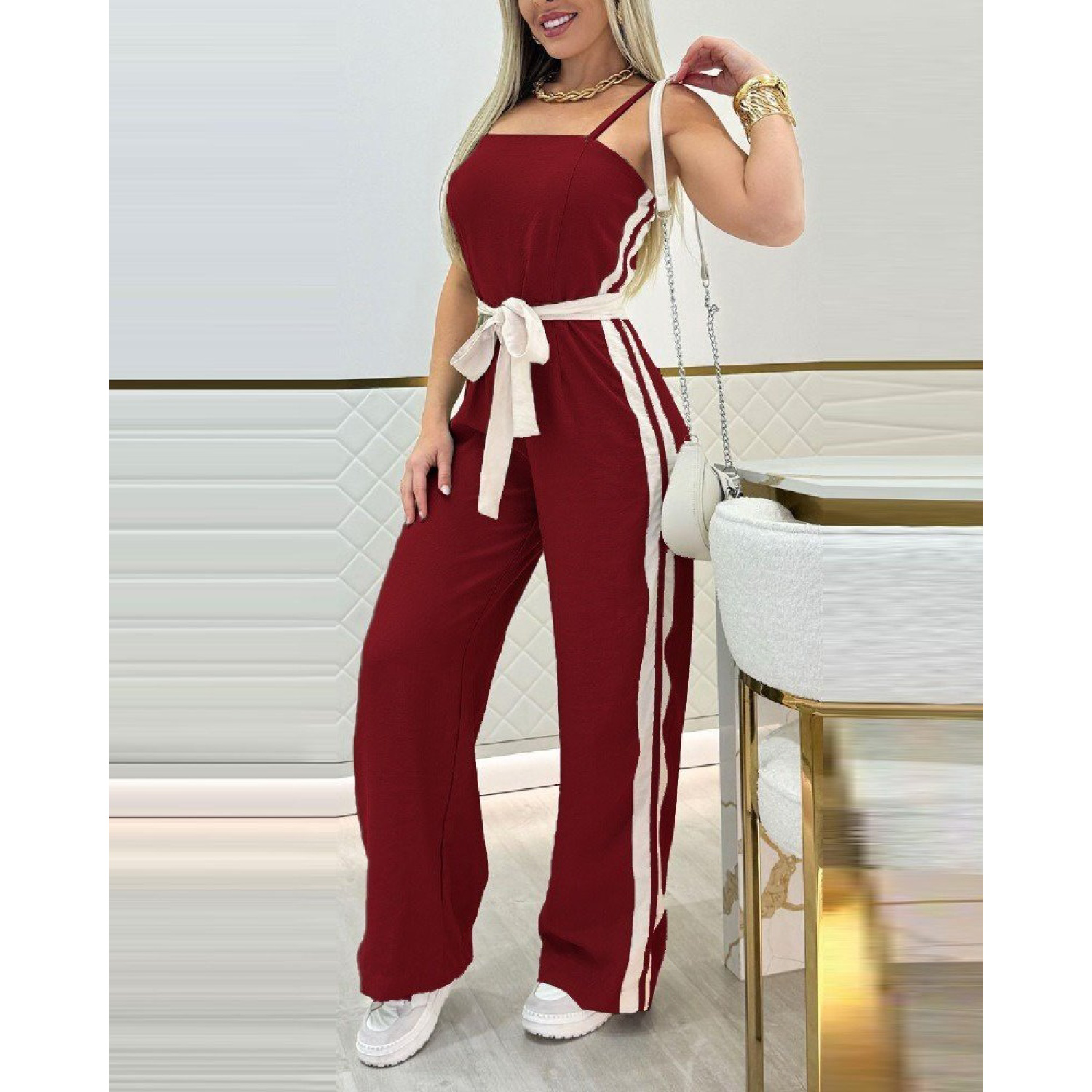 Lucky Life Kadın Ip Askılı Straplez Belden Kuşaklı Viskon Iki Ipl