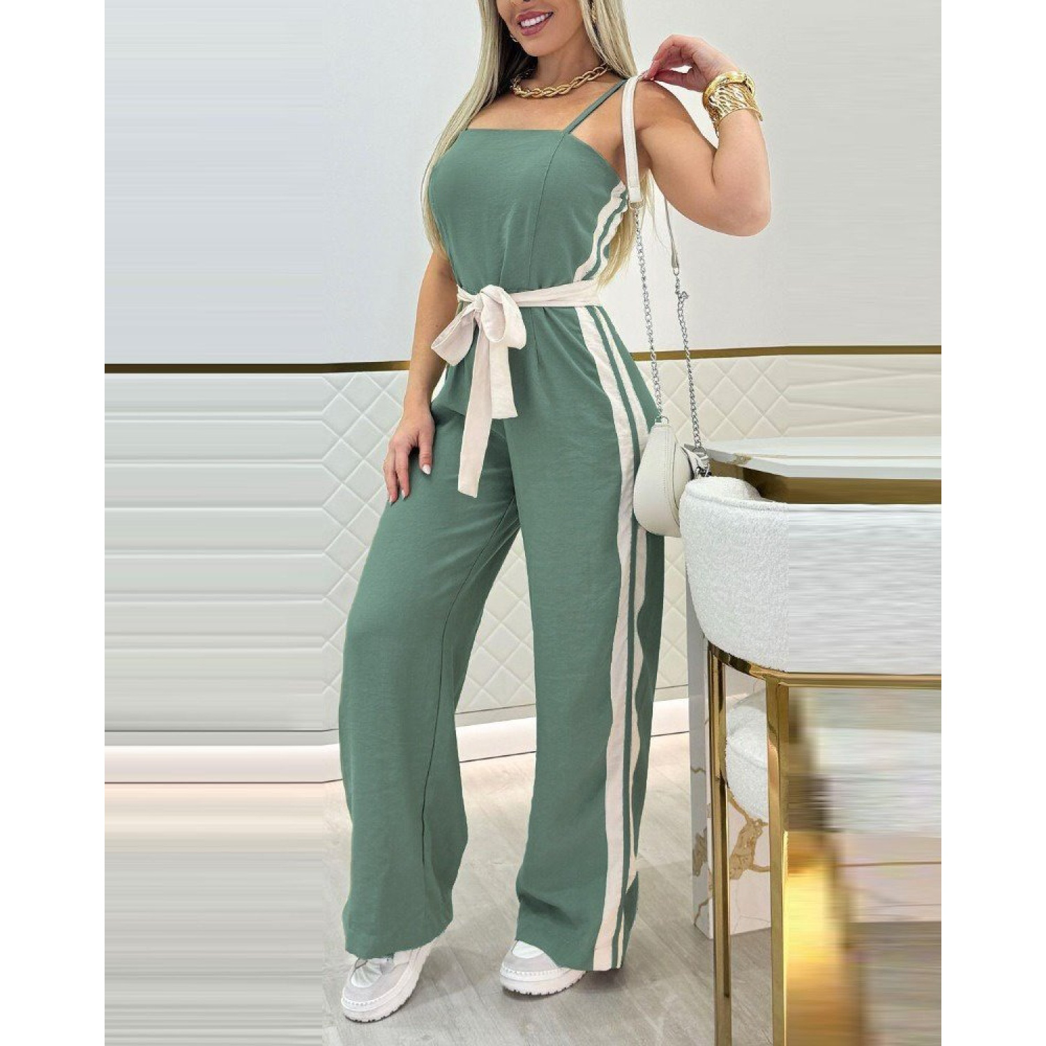 Lucky Life Kadın Ip Askılı Straplez Belden Kuşaklı Viskon Iki Ipl