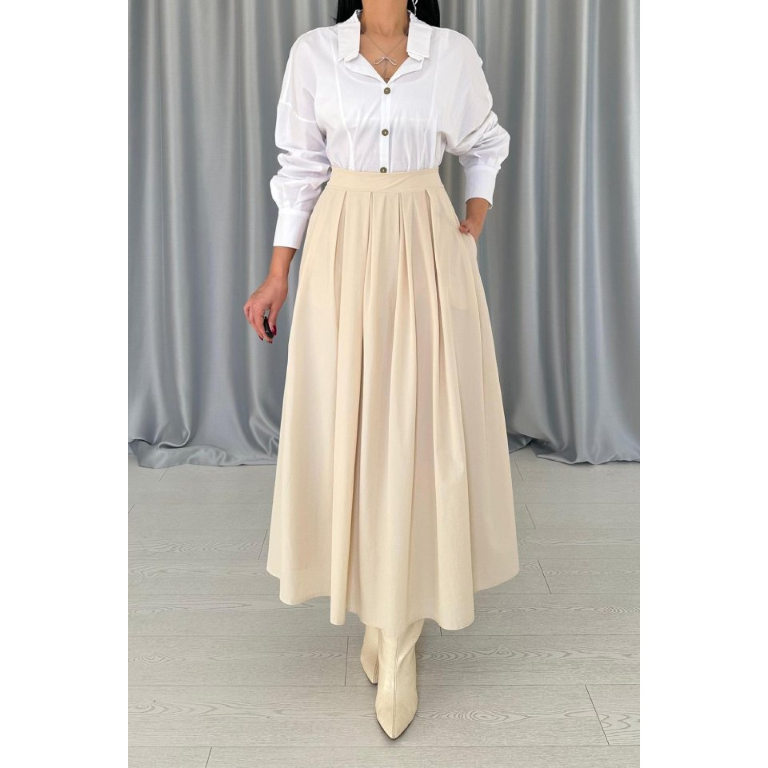 Lucky Life Kadın Uzun Pileli Etek