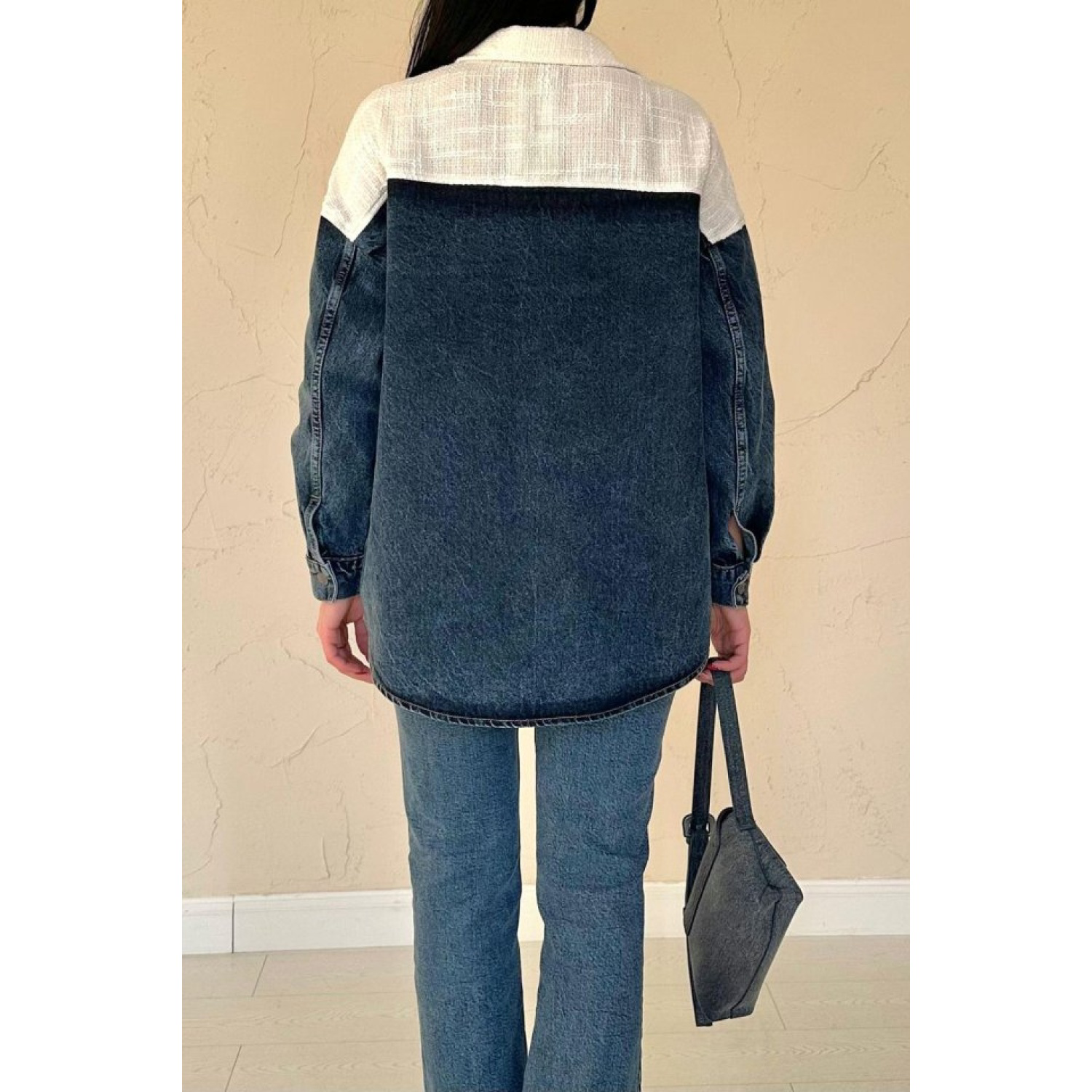 Lucky Life Kadın  Ekru Kot Garnili Ceket