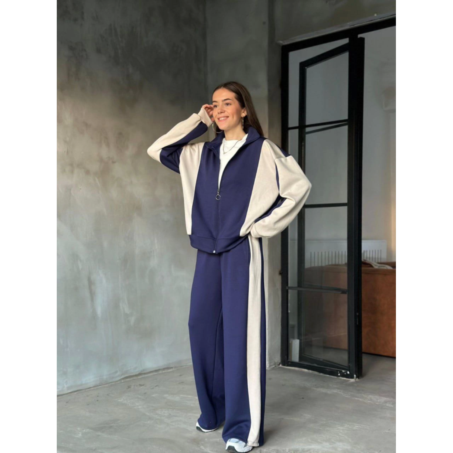 Lucky Life Kadın Modal Yumuşak Dokulu Kumaş Kapüşonlu Fermuarlı T