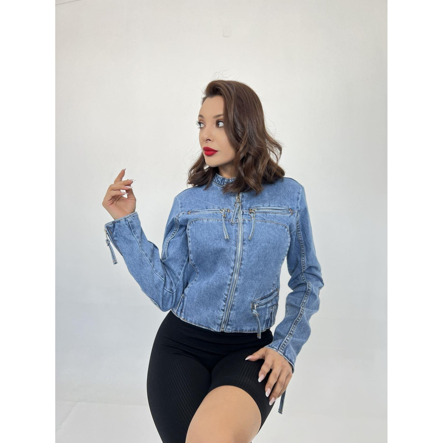 Lucky Life Kadın 908 KOT CEKET-MAVİ