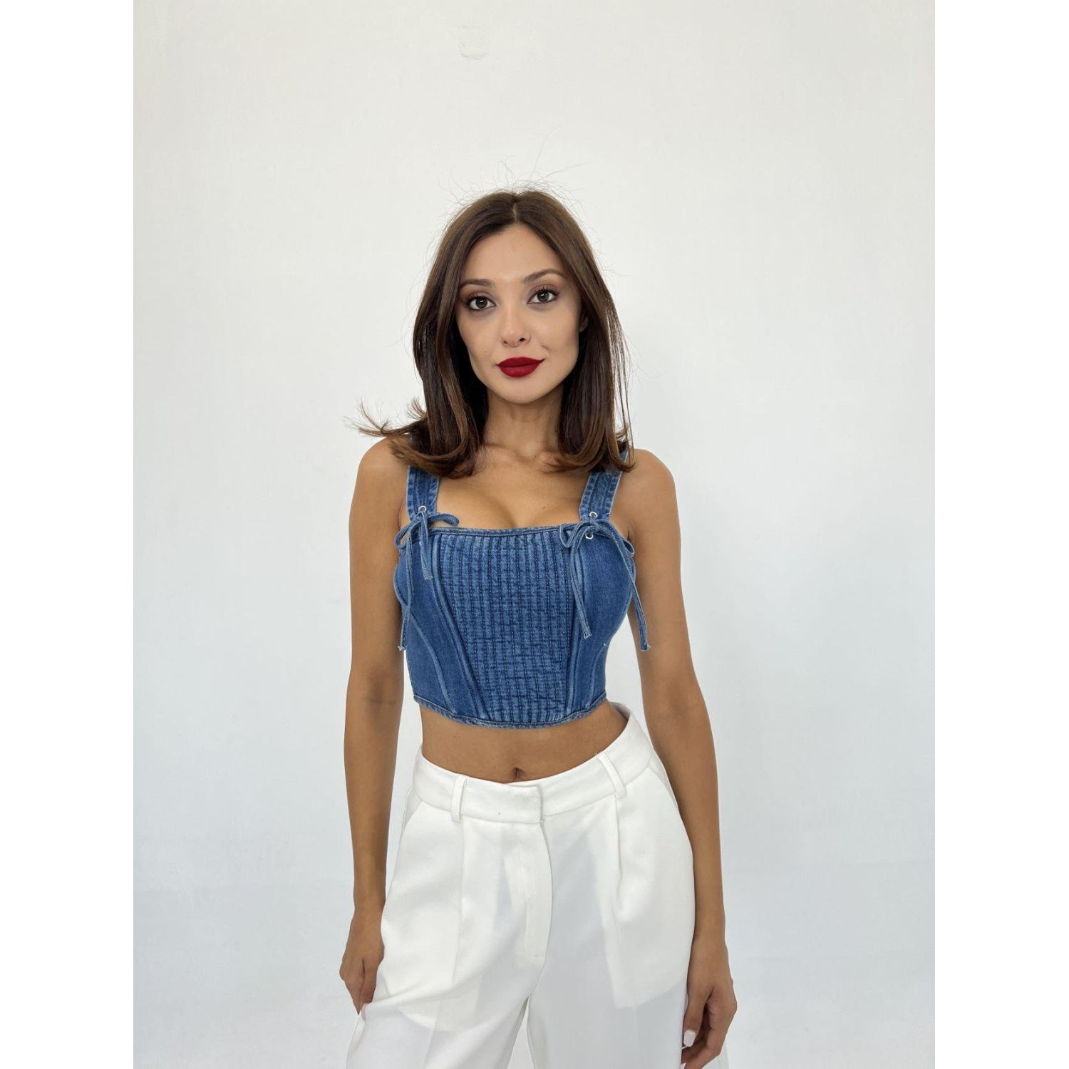 Lucky Life Kadın 87 KOT BLUZ-MAVİ