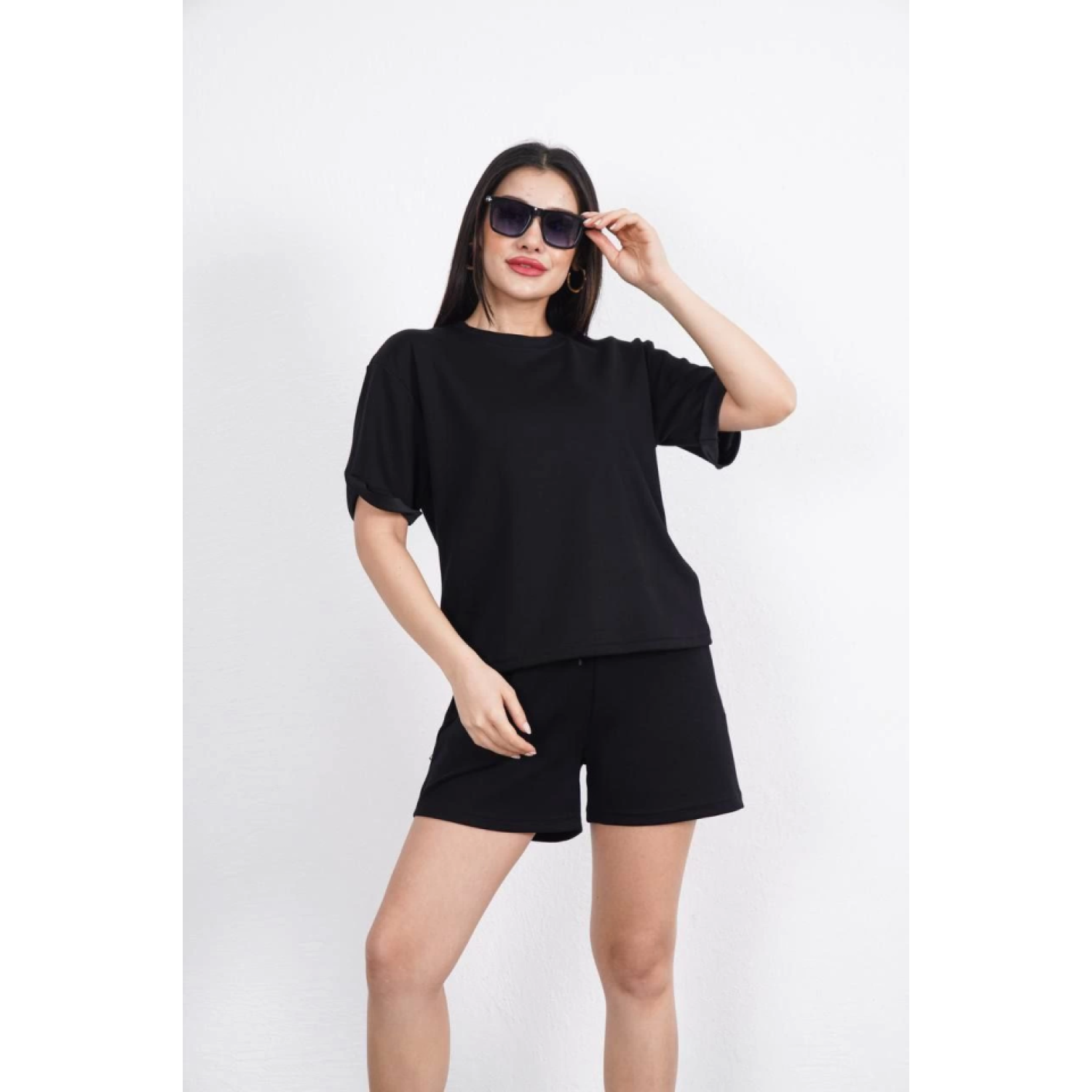 Lucky Life Kadın Yumuşak Dokulu Kumaş Bisiklet Yaka T-shirt Kısa Lucky Life Kadın Yumuşak Dokulu Kumaş Bisiklet Yaka T-shirt Kısa