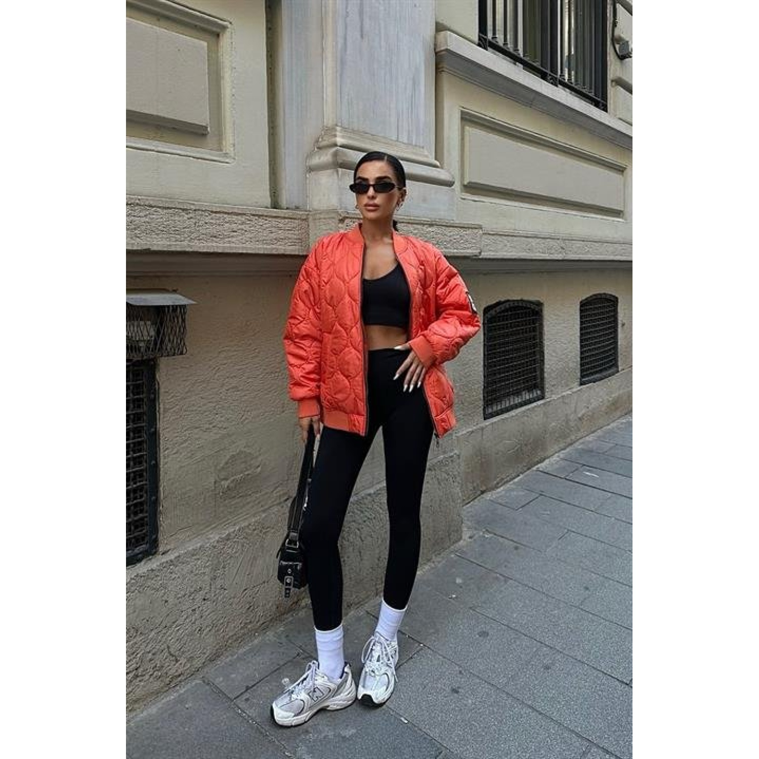 Lucky Life Kadın Oversize Kapitone Bomber Ceket