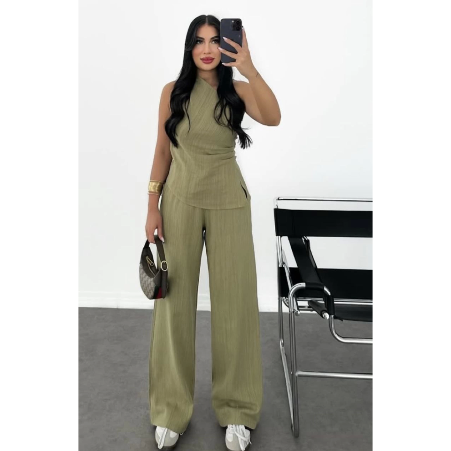 Lucky Life Kadın Keten Lucky Life Kadın Asimetrik Tek Omuzlu Bluz