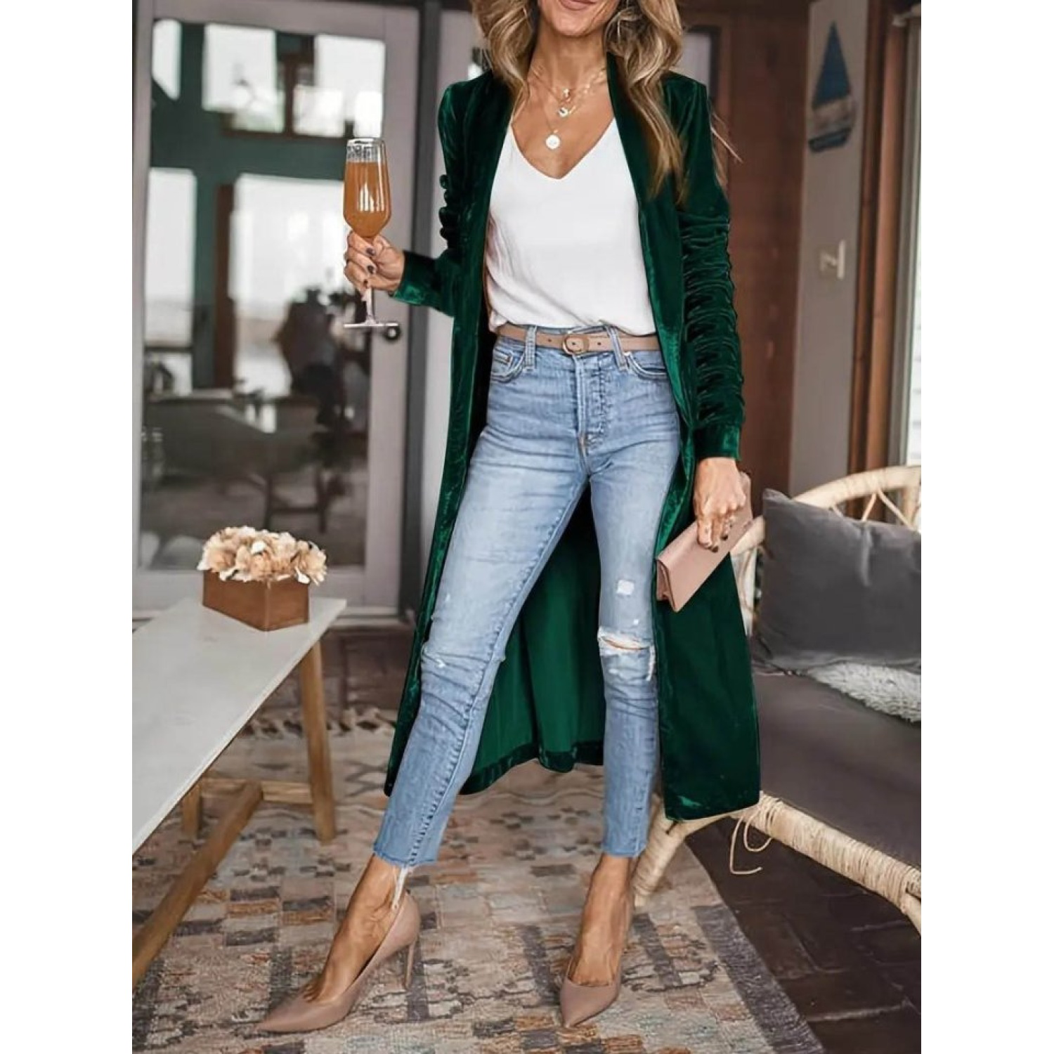 Lucky Life Kadın Uzun Kollu önü Açık Kolları Uzun Midi Ceket Lucky Life Kadın Uzun Kollu önü Açık Kolları Uzun Midi Ceket