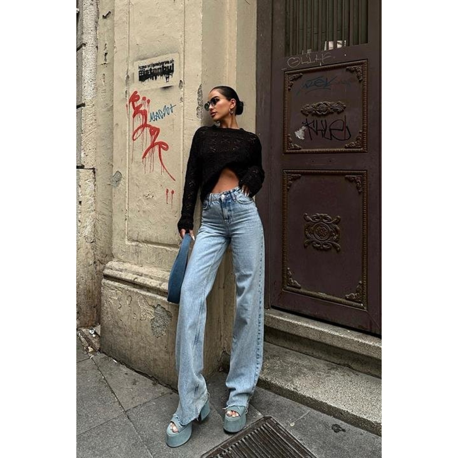 Lucky Life Kadın Kroşe  Bisiklet Yaka Kazak