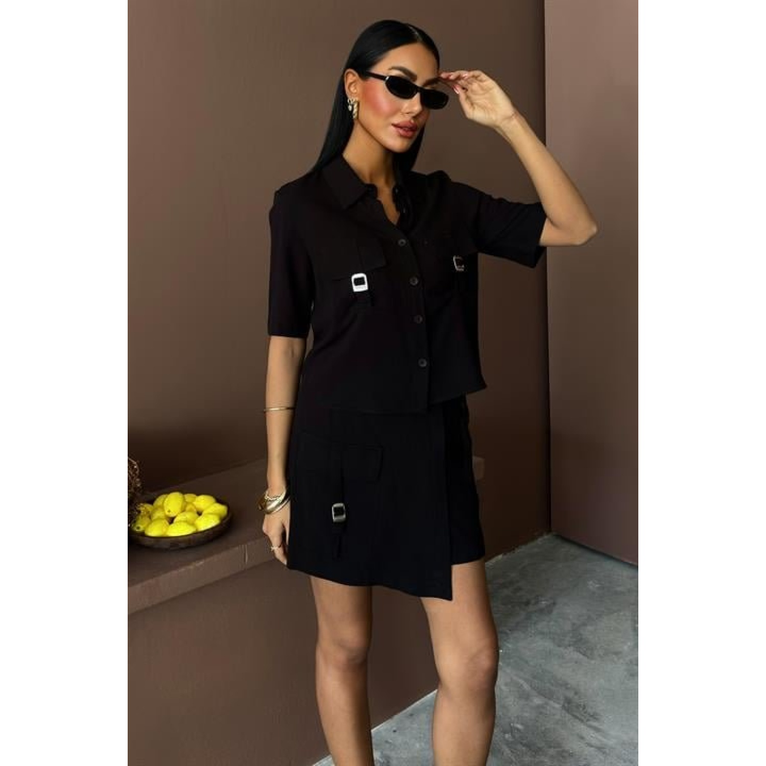 Lucky Life Kadın Gömlek Şort Etek Viscon Lucky Life Kadın Keten T