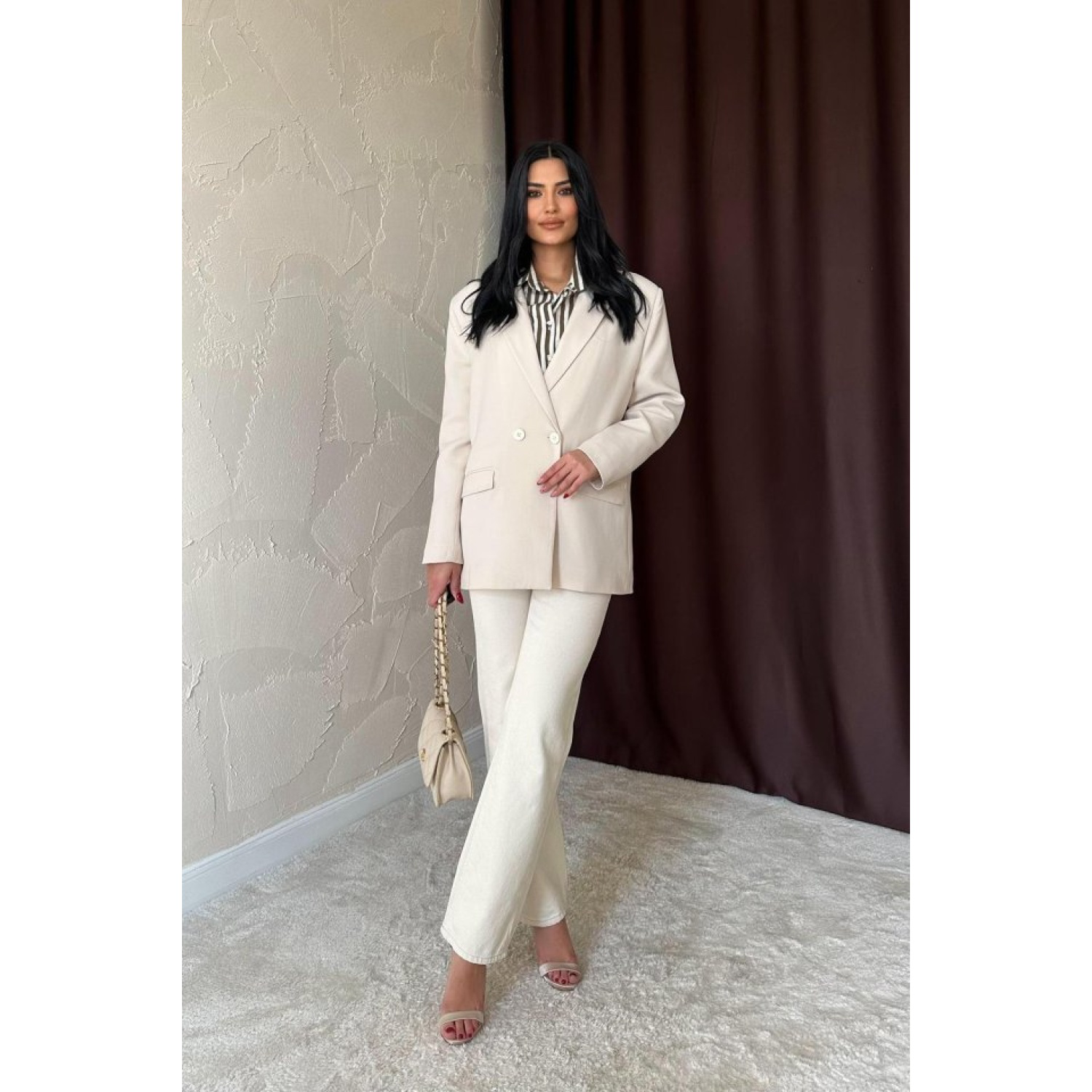 Lucky Life Kadın Bej Blazer Ceket