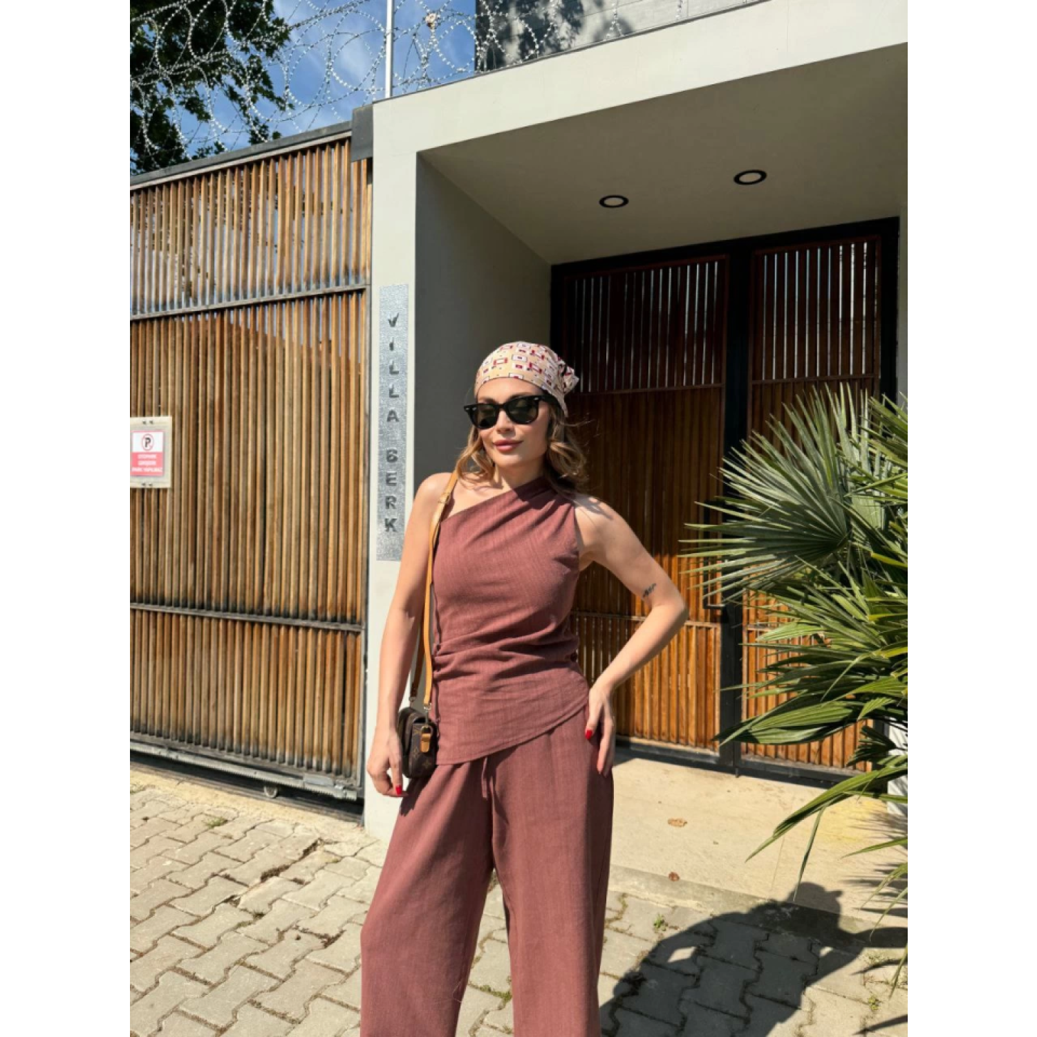 Lucky Life Kadın Keten Lucky Life Kadın Asimetrik Tek Omuzlu Bluz