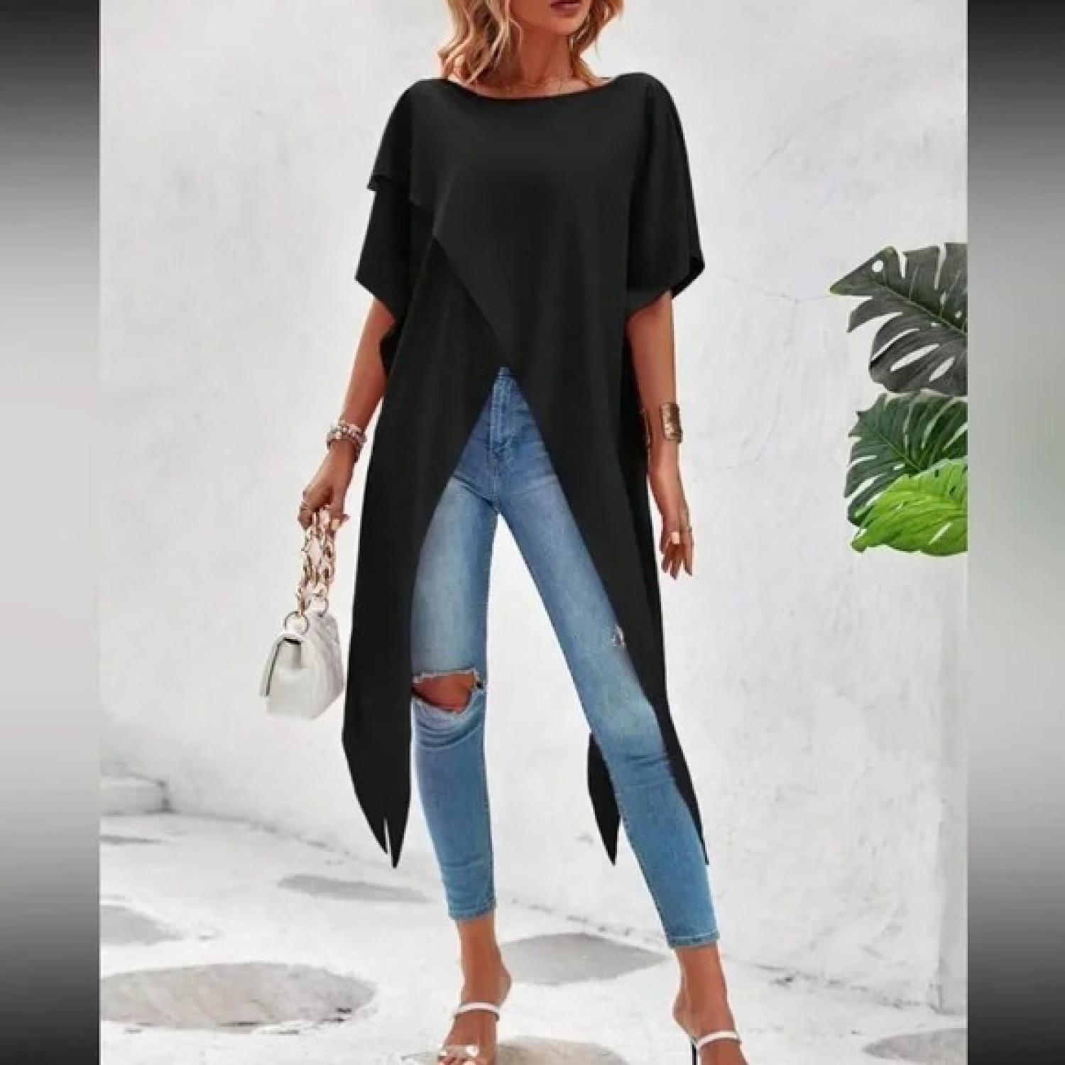 Lucky Life Kadın Kısa Kollu Asimetrik Kesim Sandy Uzun Bluz Lucky Life Kadın Kısa Kollu Asimetrik Kesim Sandy Uzun Bluz