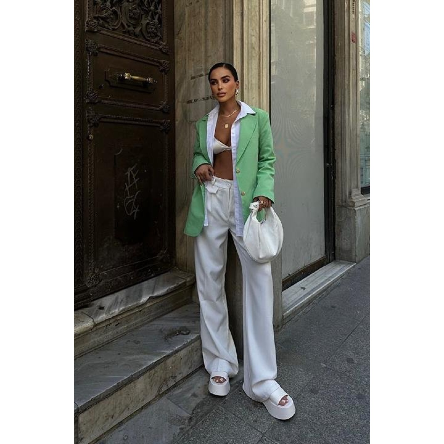 Lucky Life Kadın Blazer Keten Ceket  6105